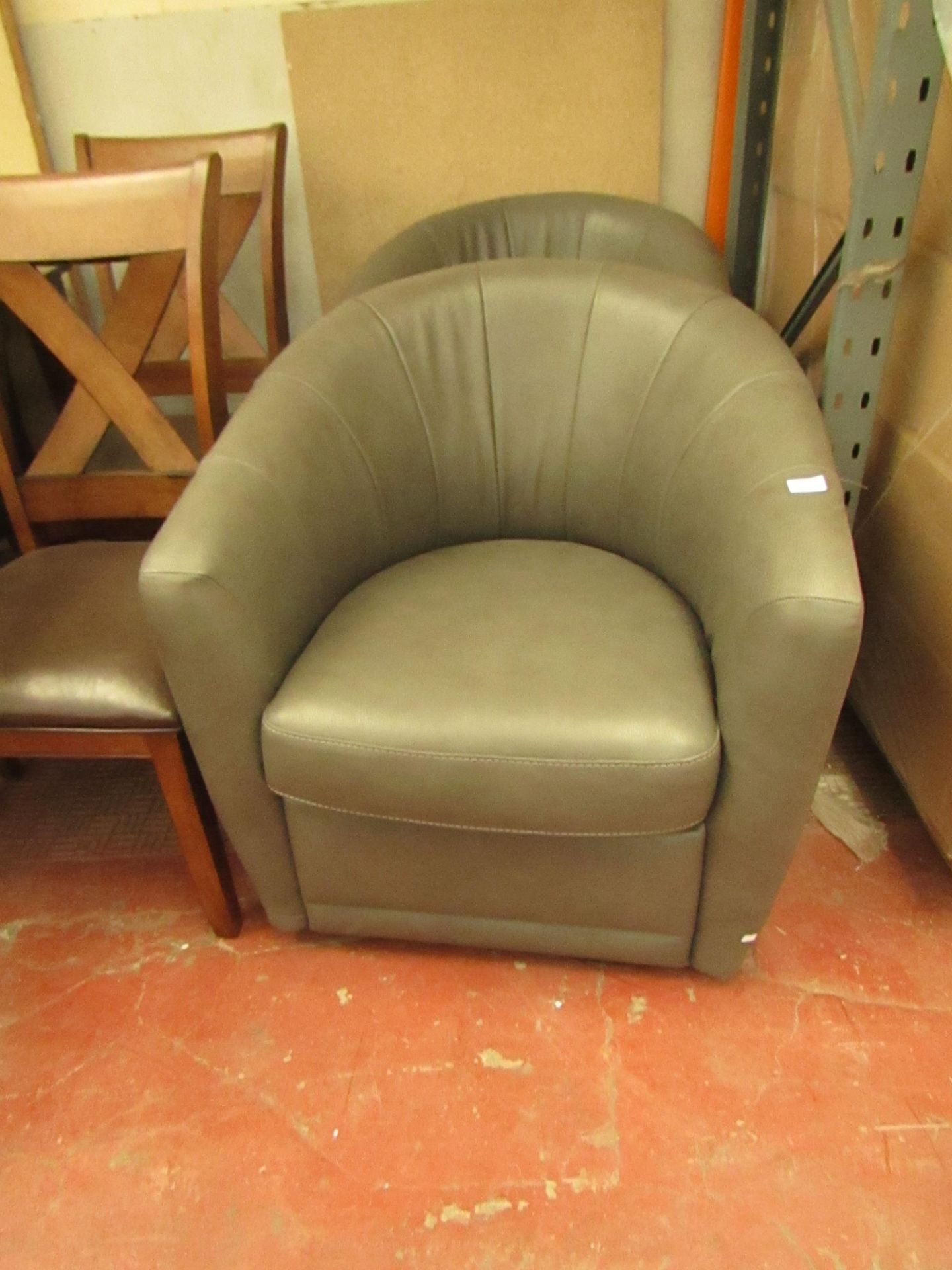 Natuzzi Accent swivel armchair in grey, no major damage to chair or swivel mechanism, RRP £349