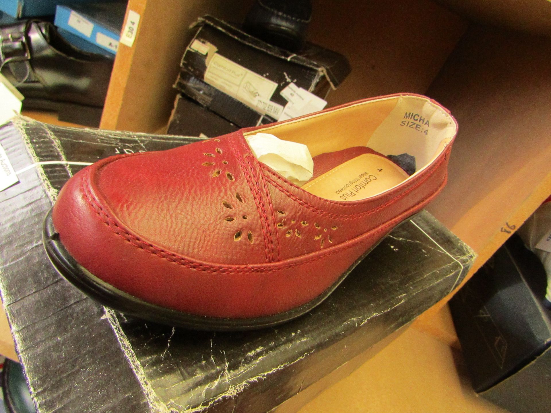 Comfort Plus Ladies Red Shoes with Wider Fitting size 6 new & boxed