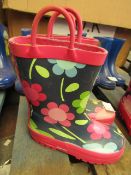 Children's Flower Wellies size 1 new