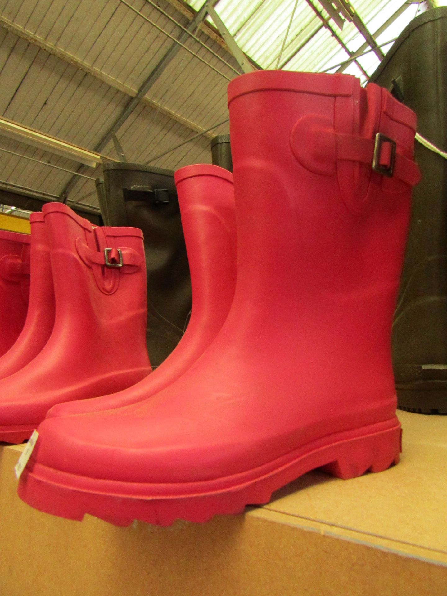 Pink Calf Length Wellington Boots size 35 new