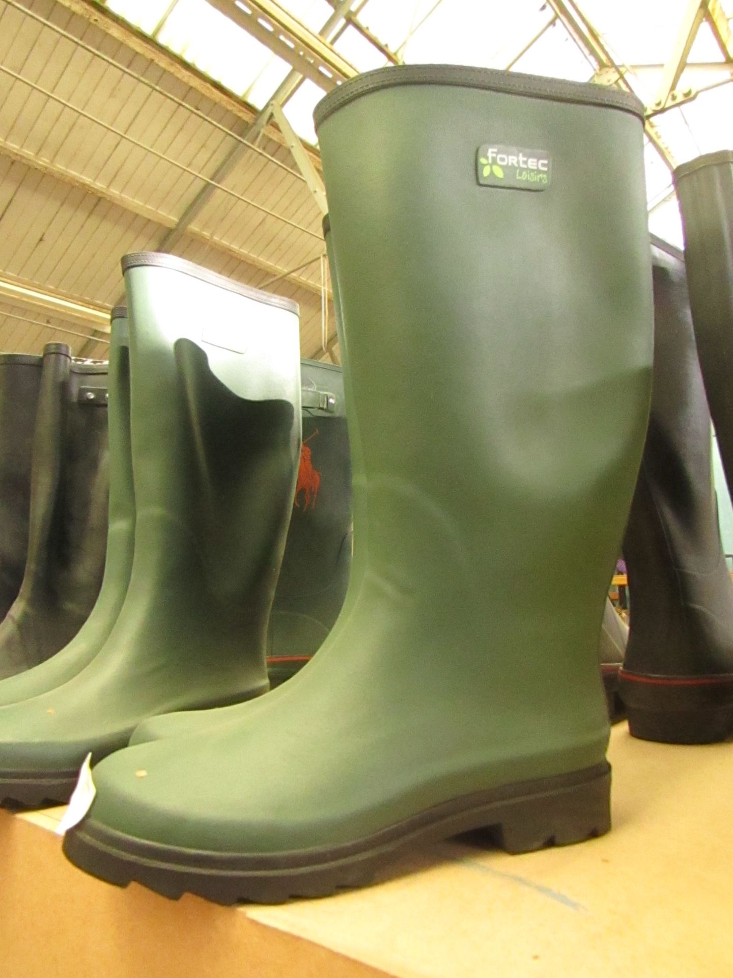 Fortec Green Wellington Boots size 4 new