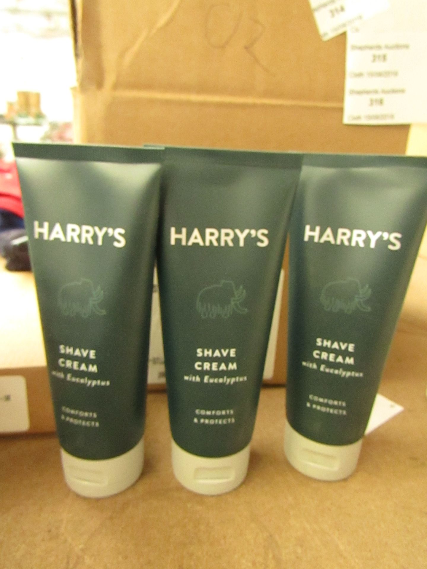 3 x Harry's 100ml Shave Cream with Eucalyptus new & boxed