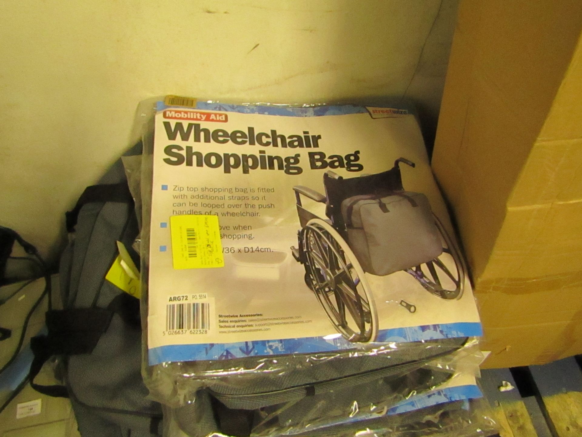 3x Streetwize wheelchair shopping bags, all unchecked and packaged.