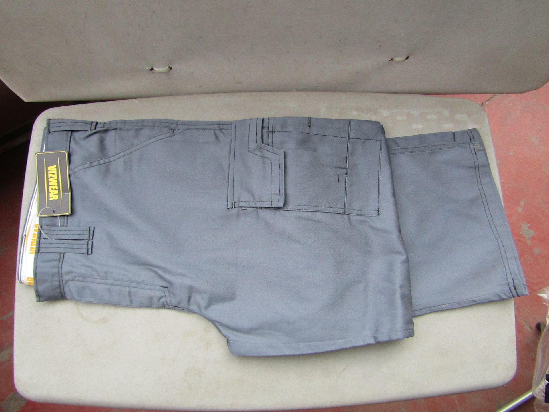 2 x Viz Wear Grey Action Line work trousers, new size 40R, RRP £24.99