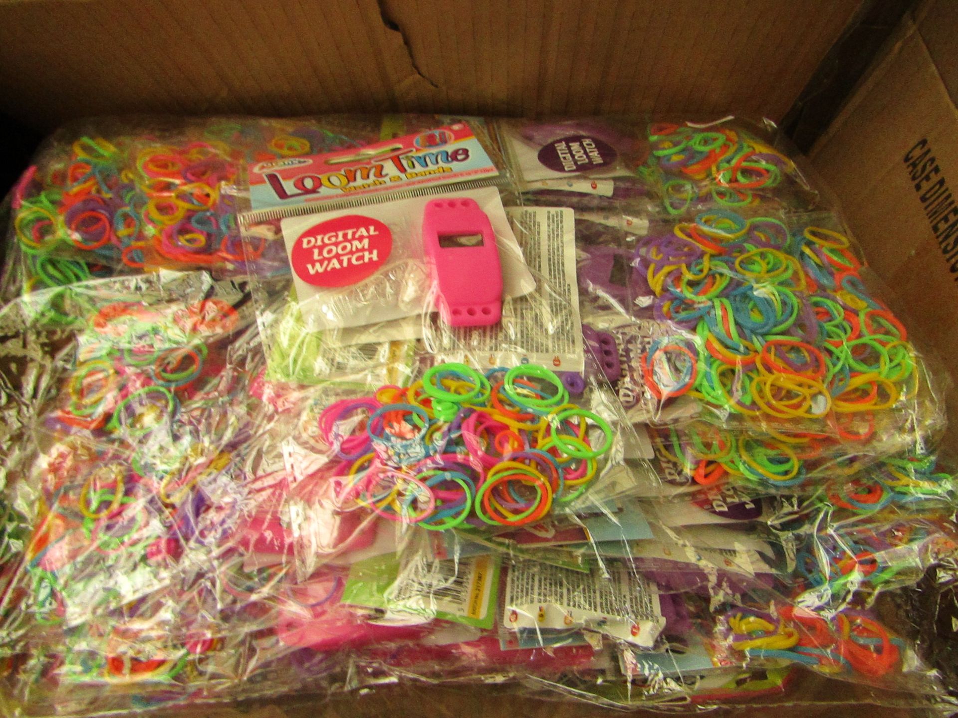 box of 48 packs of Grafix Loom Time Watch & Bands new & packaged