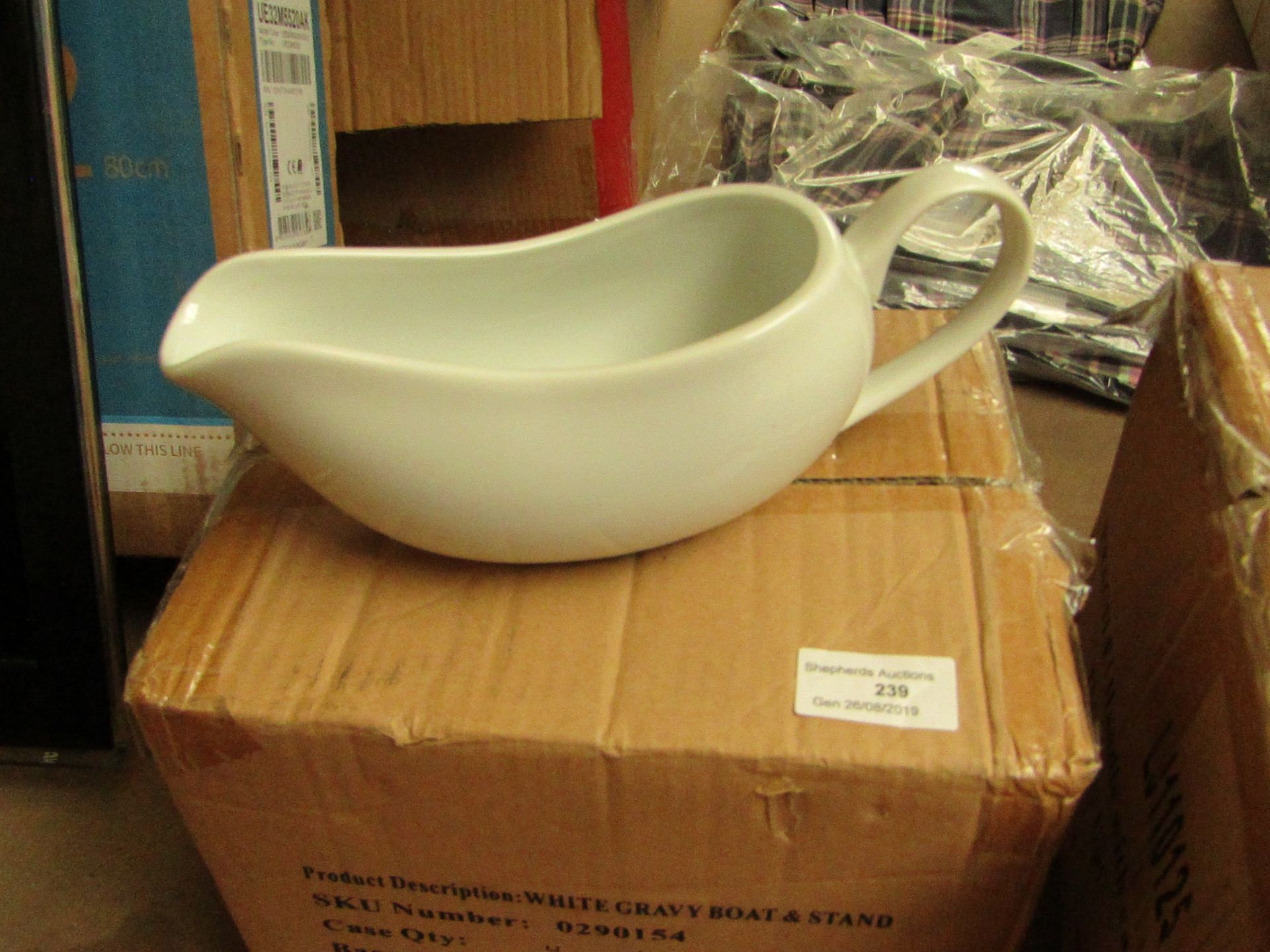 4 x White Ceramic Gravy Boats new & boxed