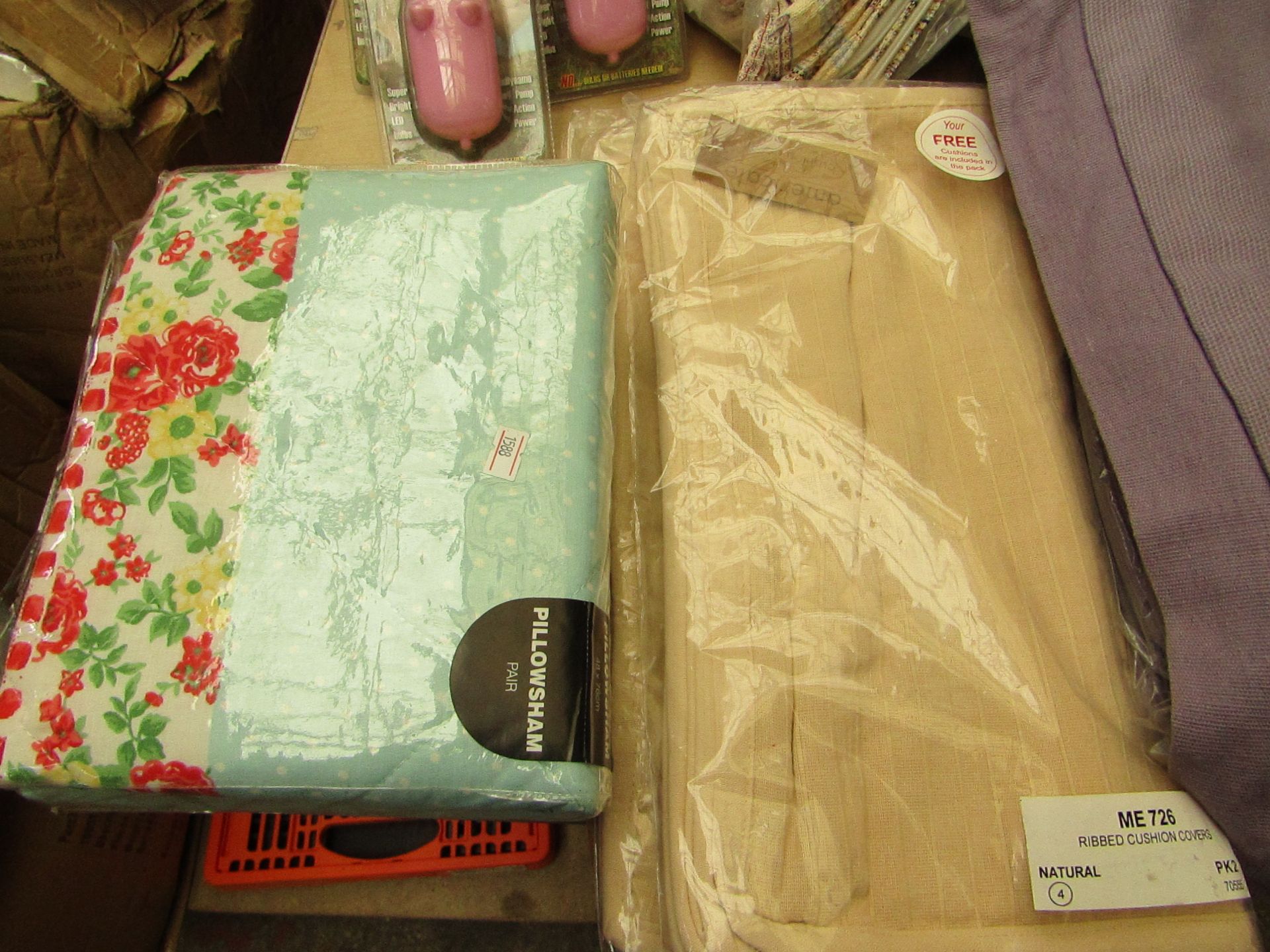 4 items being 2 x pairs of Pillowshams & 2 x Sets of 4 per Set of Cushion Covers new & packaged
