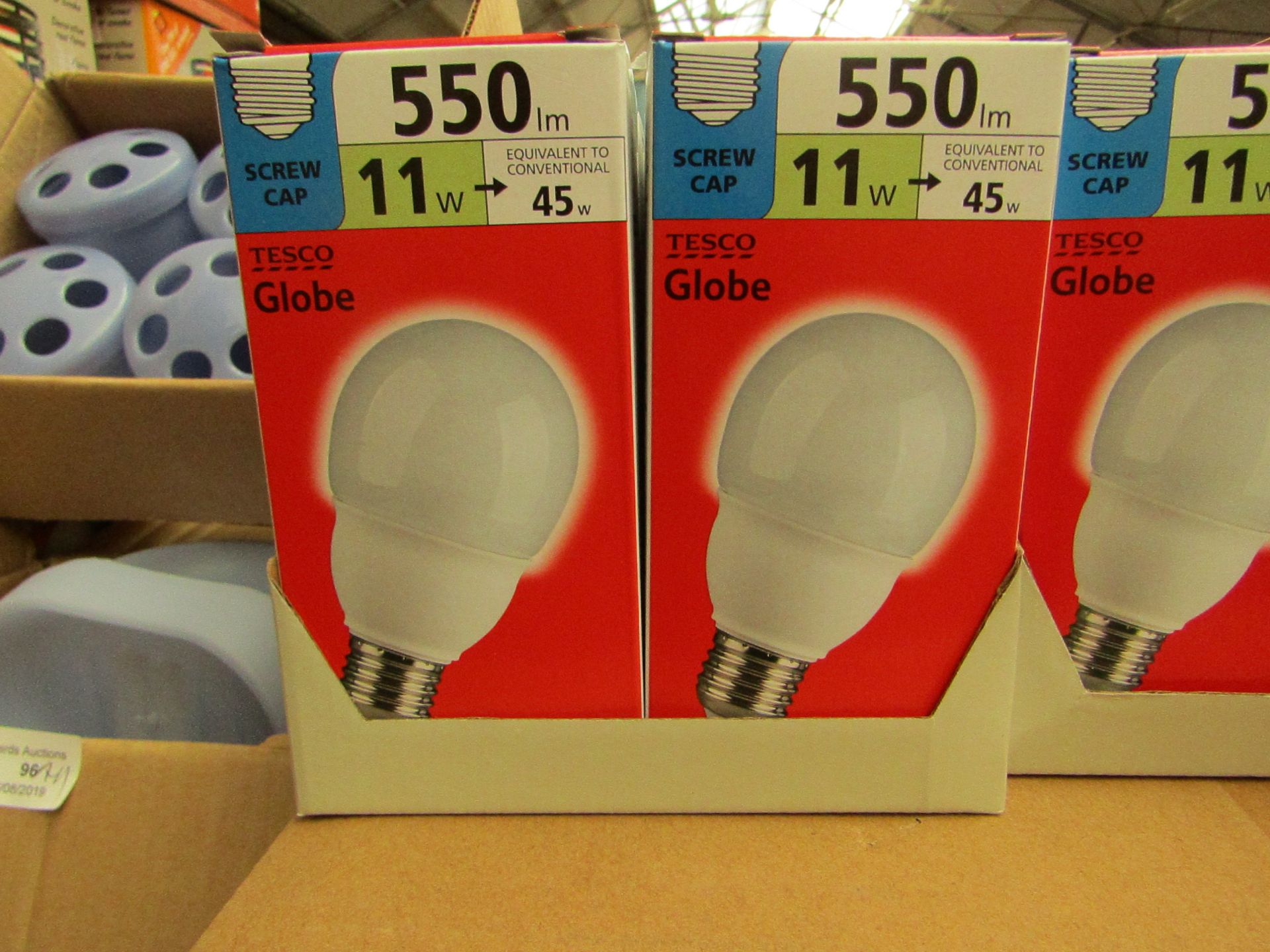 12 x Tesco Globe 11w Screw Cap 550im Bulbs new & packaged