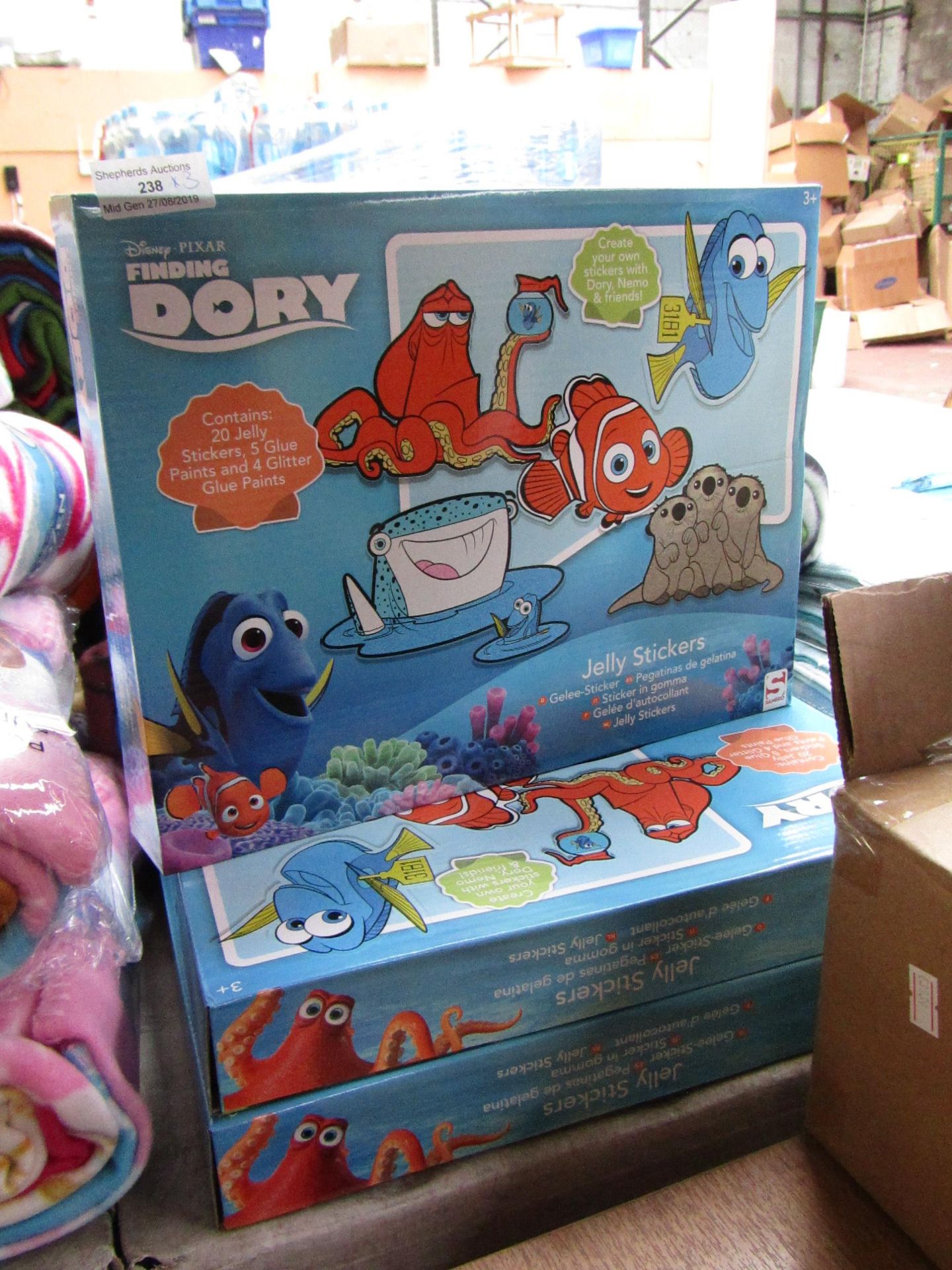 3 x Finding Dory Jelly Sticker Sets Create Your Own Stickers new & boxed