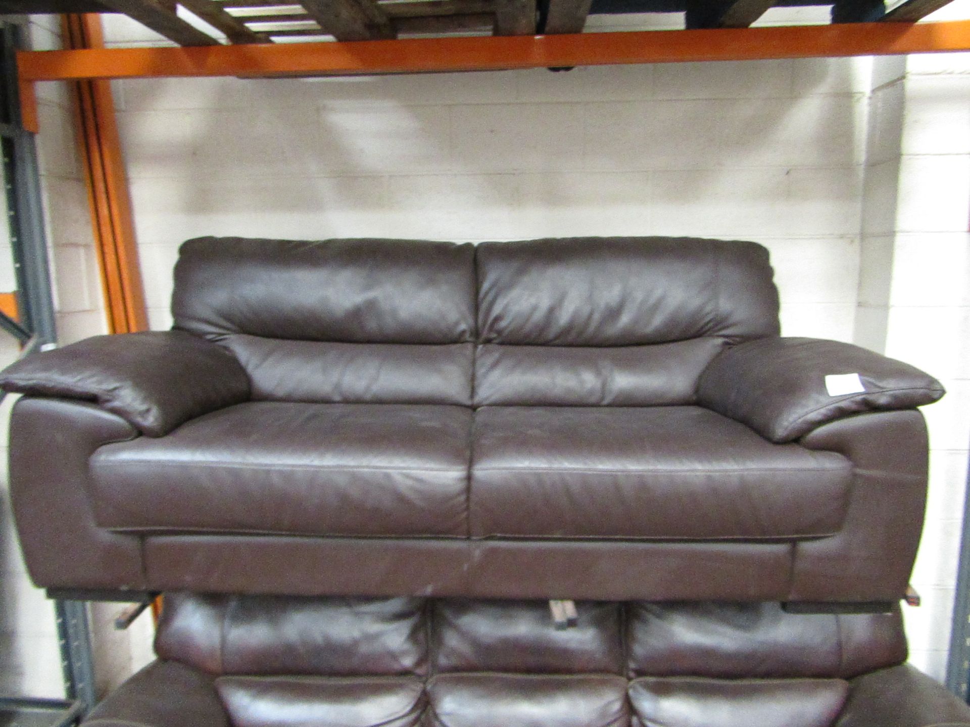 Costco Brown 2 seater leather Sofa, No Major damage.