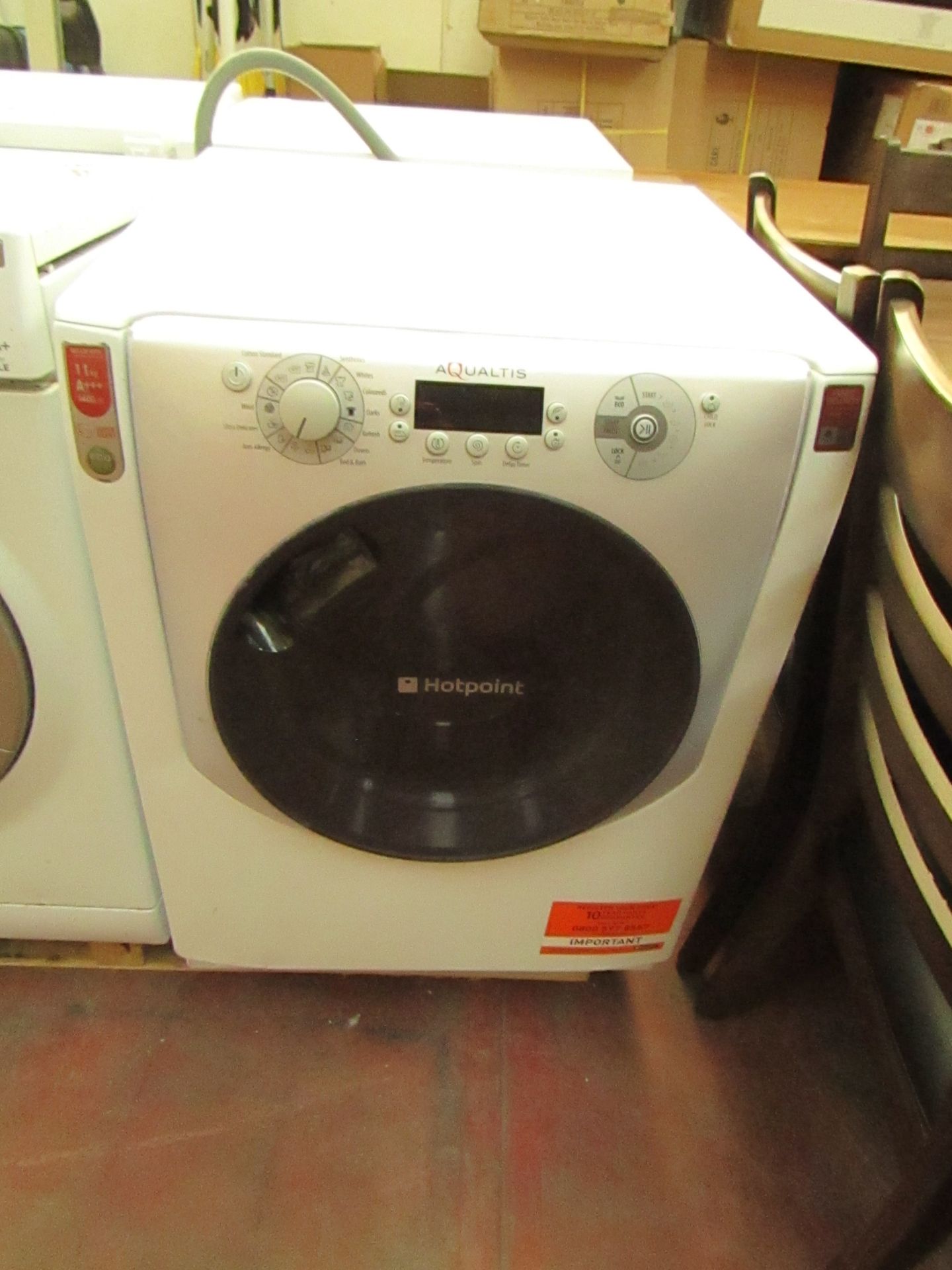 Hotpoint Aqualtis 11KG Super silent washing machine, powers on but doesn't spin.