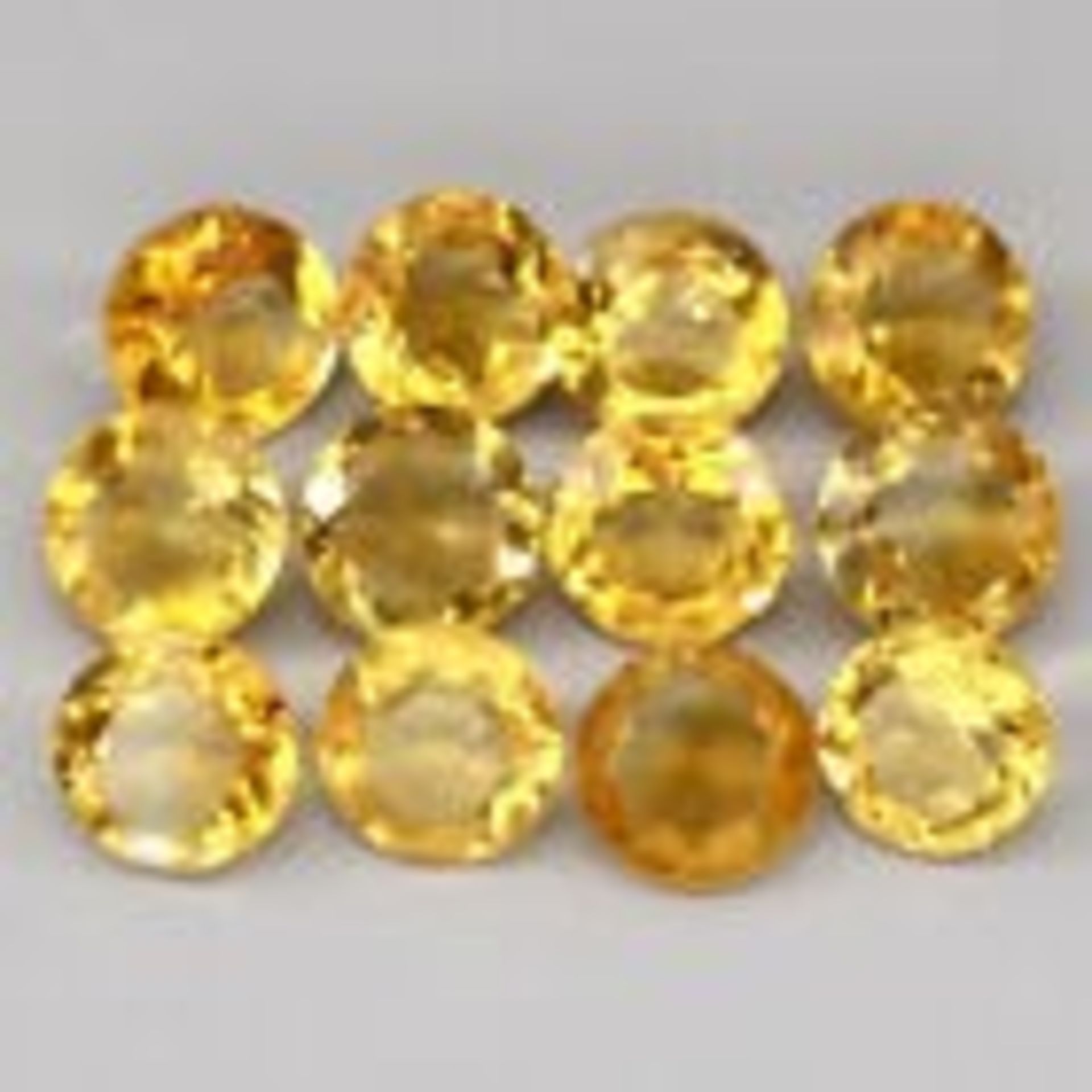 3.33ct. 4mm. Round Cut 12pcs. 100%natural Top Rich Yellow Citrine Unheated. Average retail value