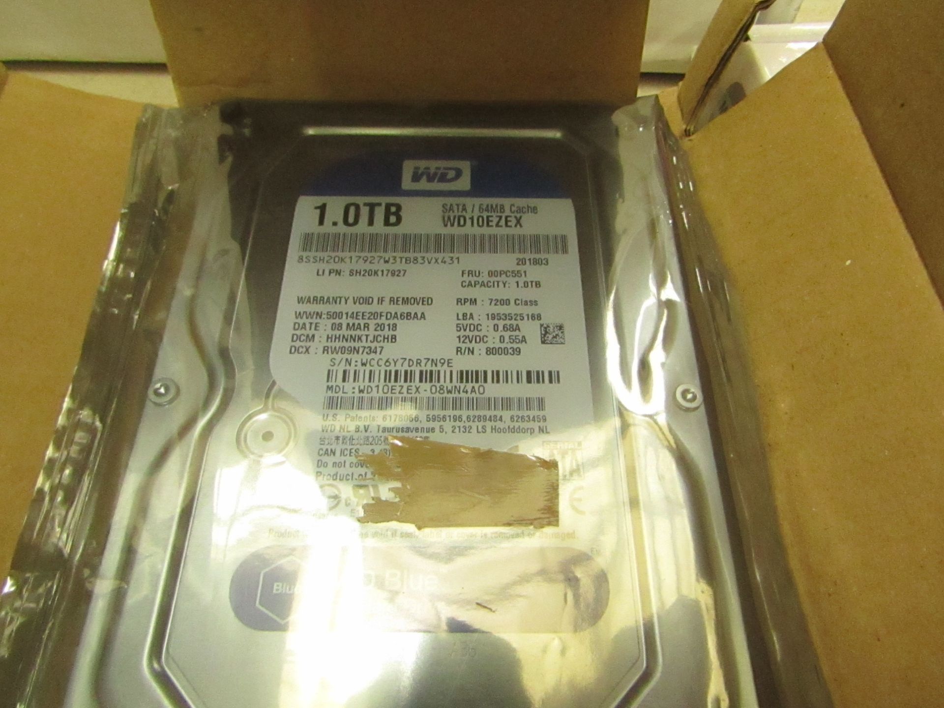 WD 1TB hard drive, unchecked.