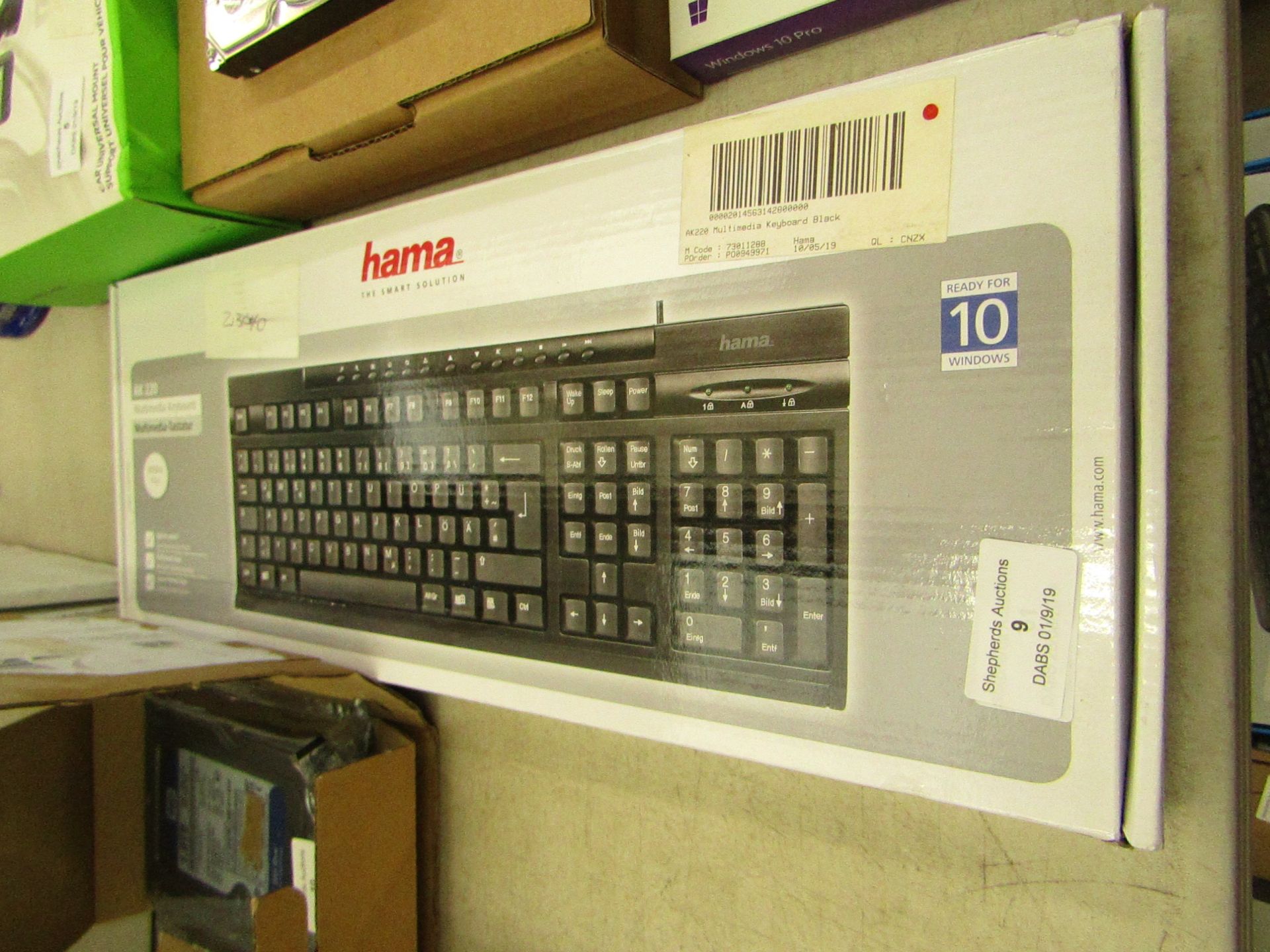 Hama multi media keyboard, boxed and unchecked