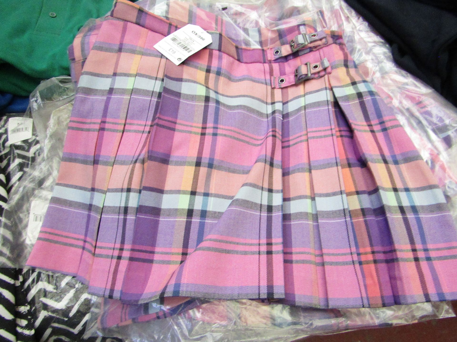 6x Next Girls checked skirts, new, RRp £19, age 12