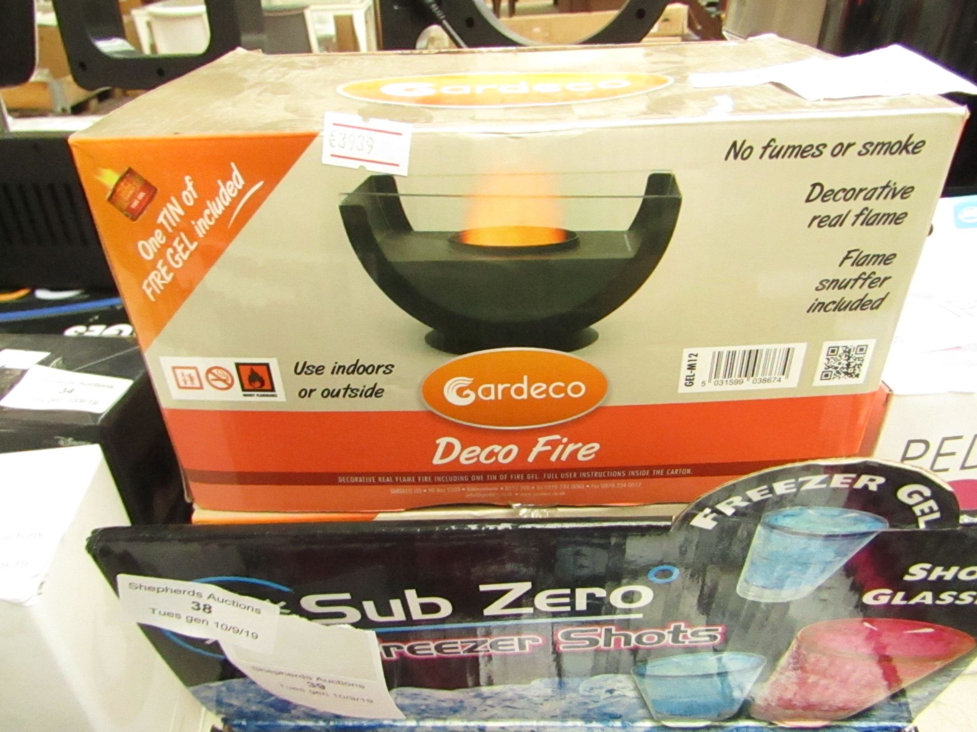 Gardeco indoor or outdoor gel burner, new and boxed.