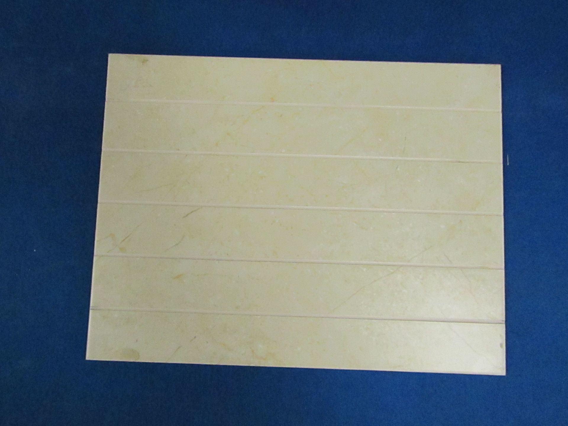 A Pallet containing 24 Packs of 10, Wickes 360x275 Crema Marfil satin Scored wall tiles, RRP £16.