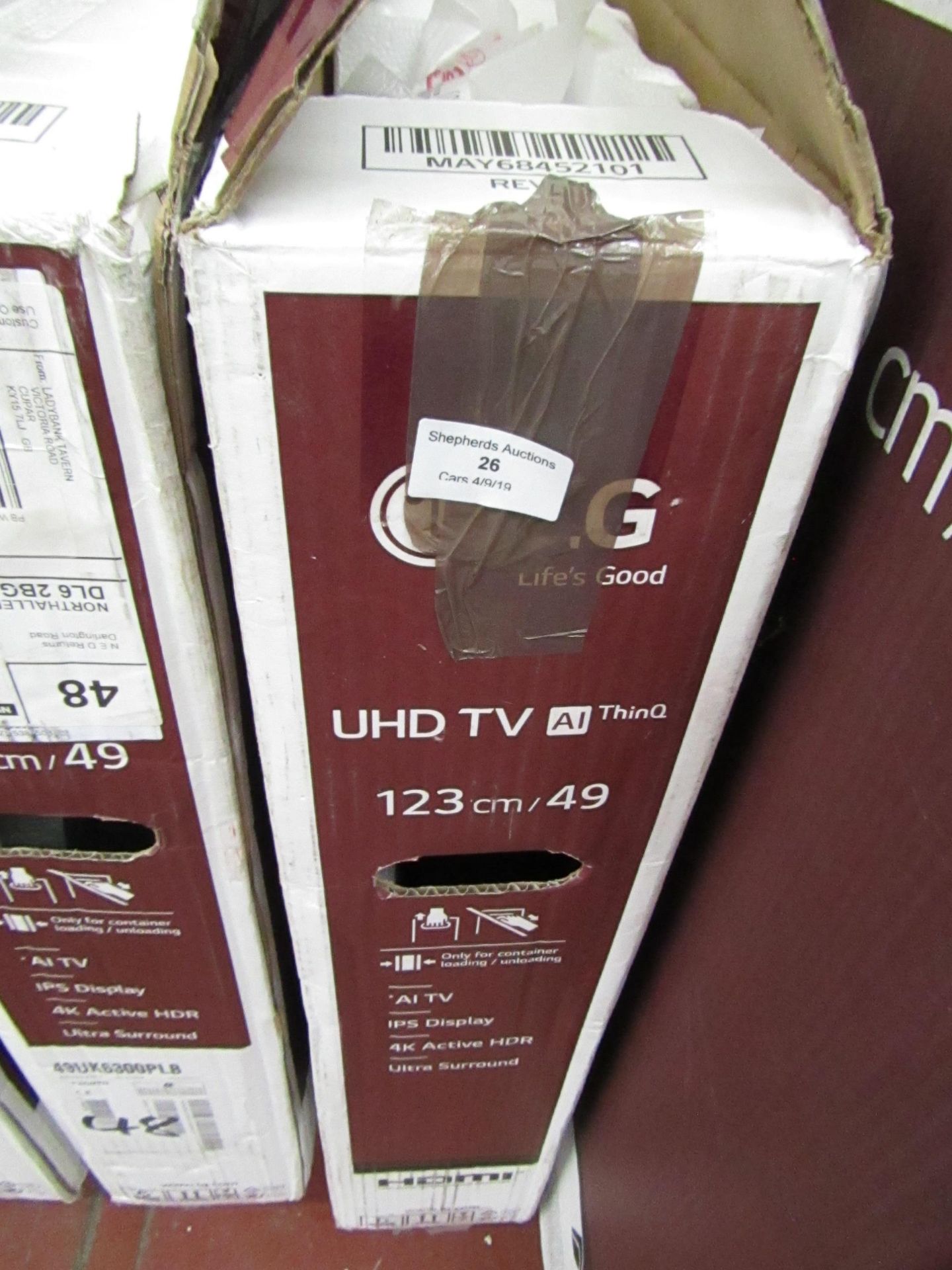 LG 49" smashed screen TV Boxed, Please read lot 0