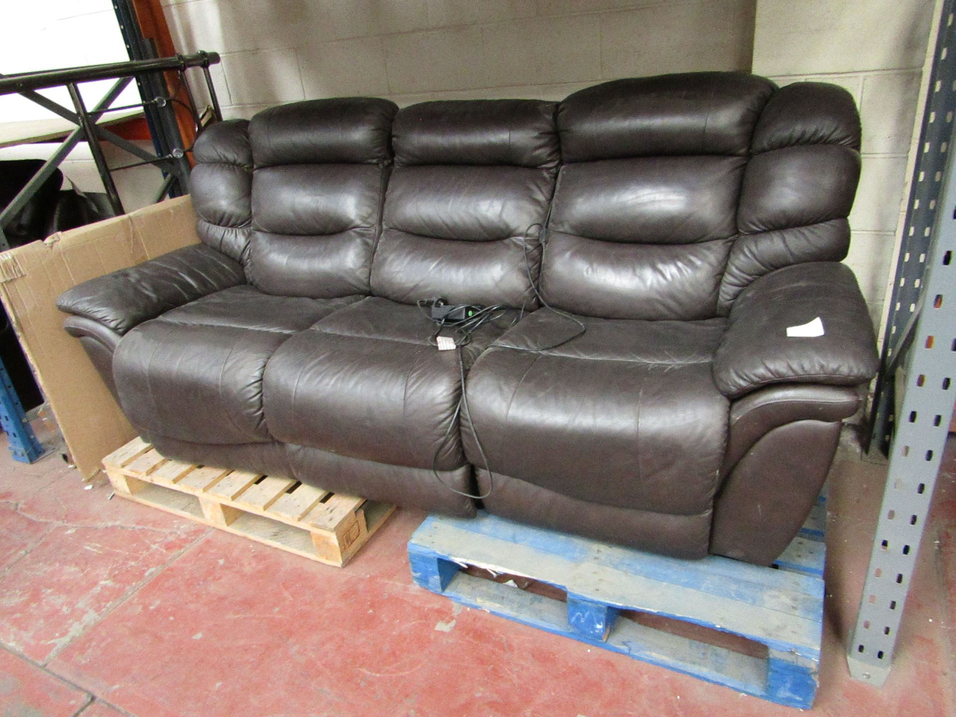 La Z boy 3 seater electric reclining Sofa with power pack, tested, mechanism fully working