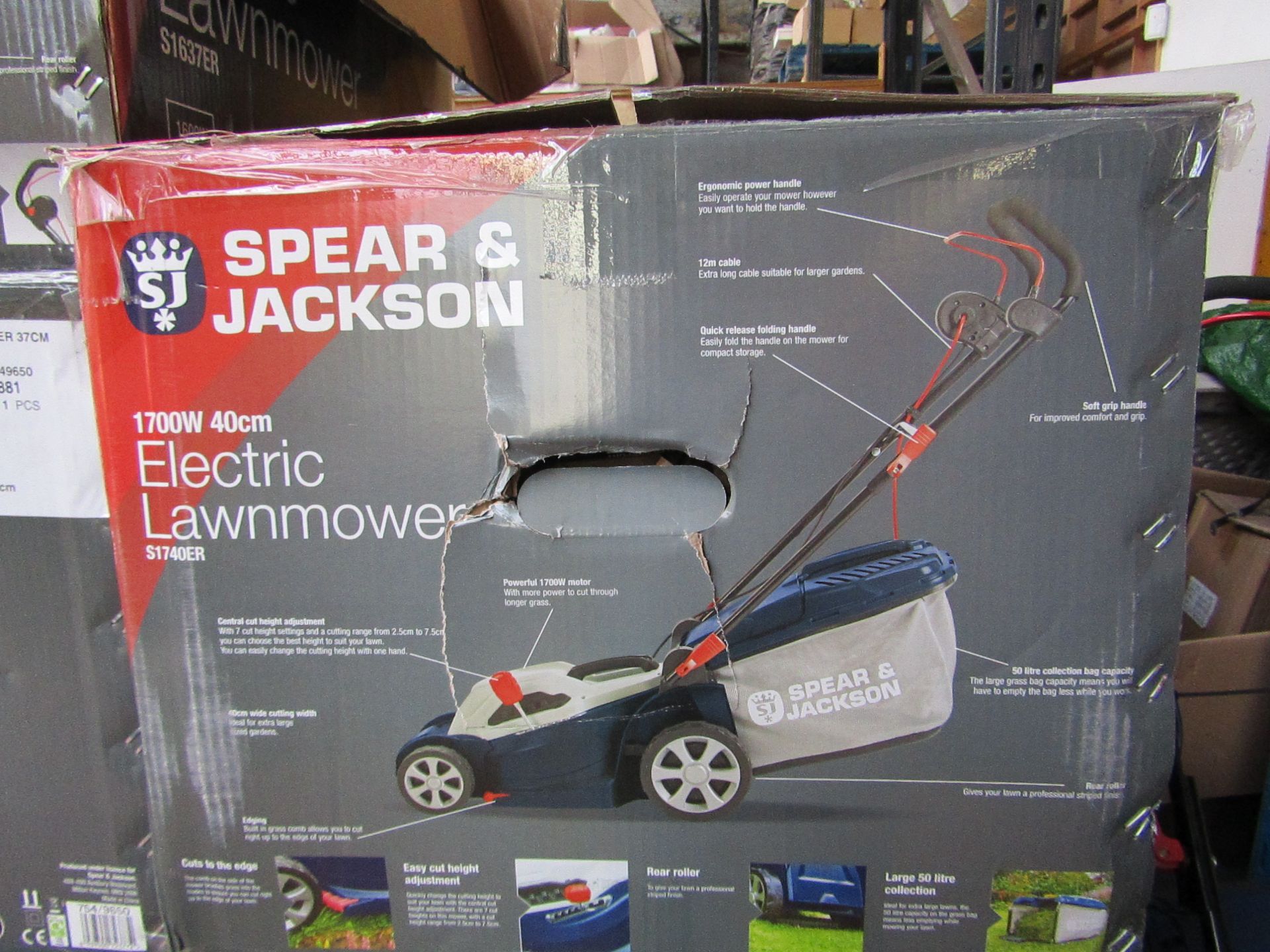 Spear and Jackson 1600w Electric Lawn Mower, Tested working and boxed, RRP œ130