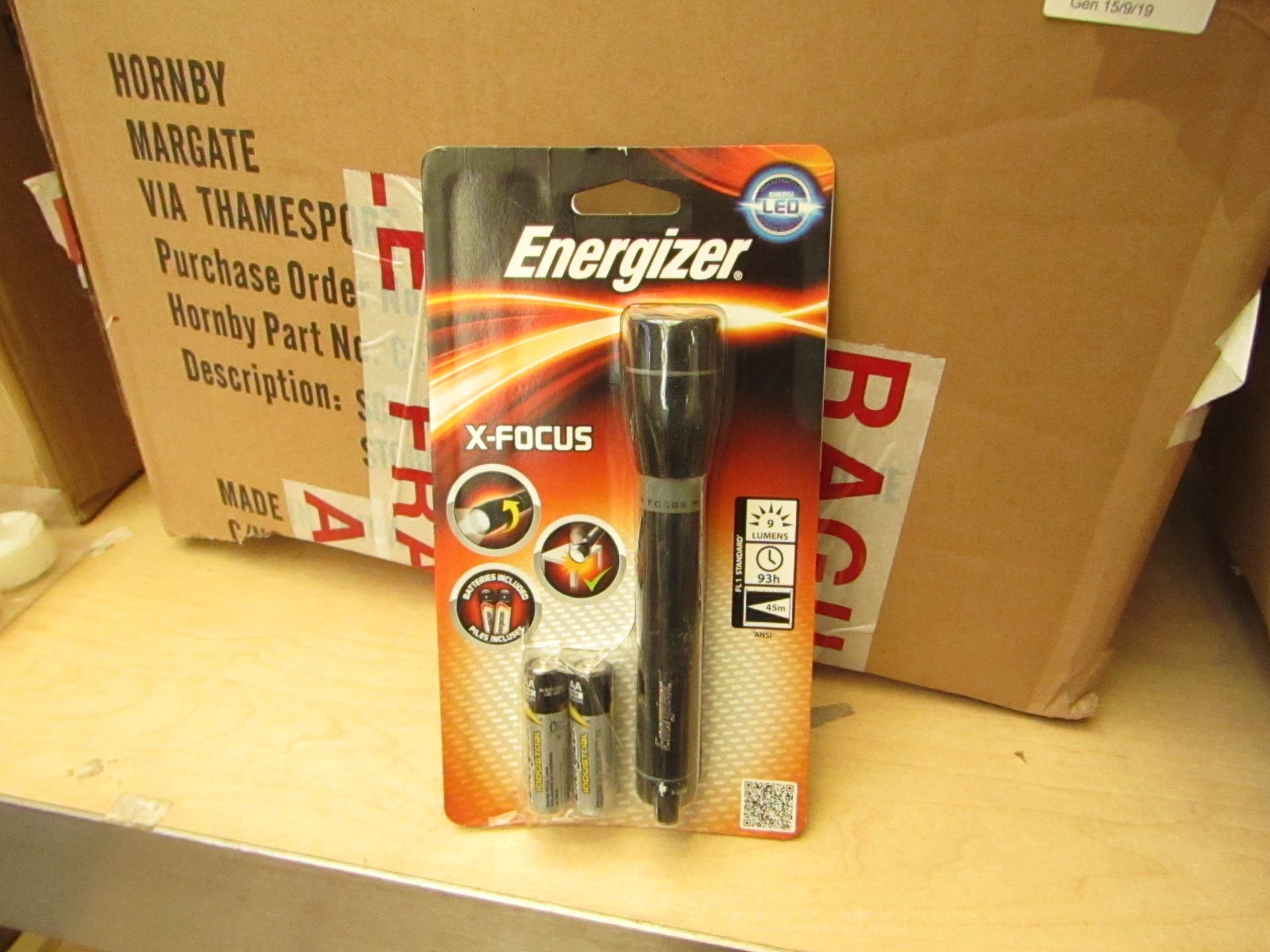 2 x Energizer X-Focus Torches with Batteries in packaging