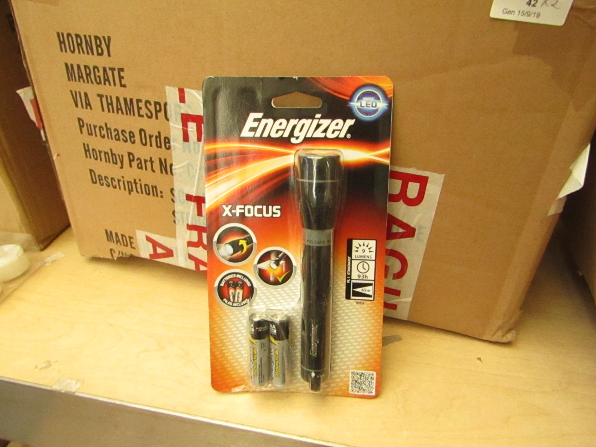 2 x Energizer X-Focus Torches with Batteries in packaging