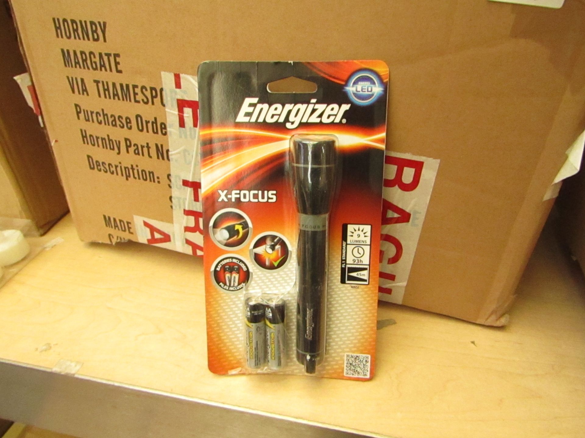 2 x Energizer X-Focus Torches with Batteries in packaging