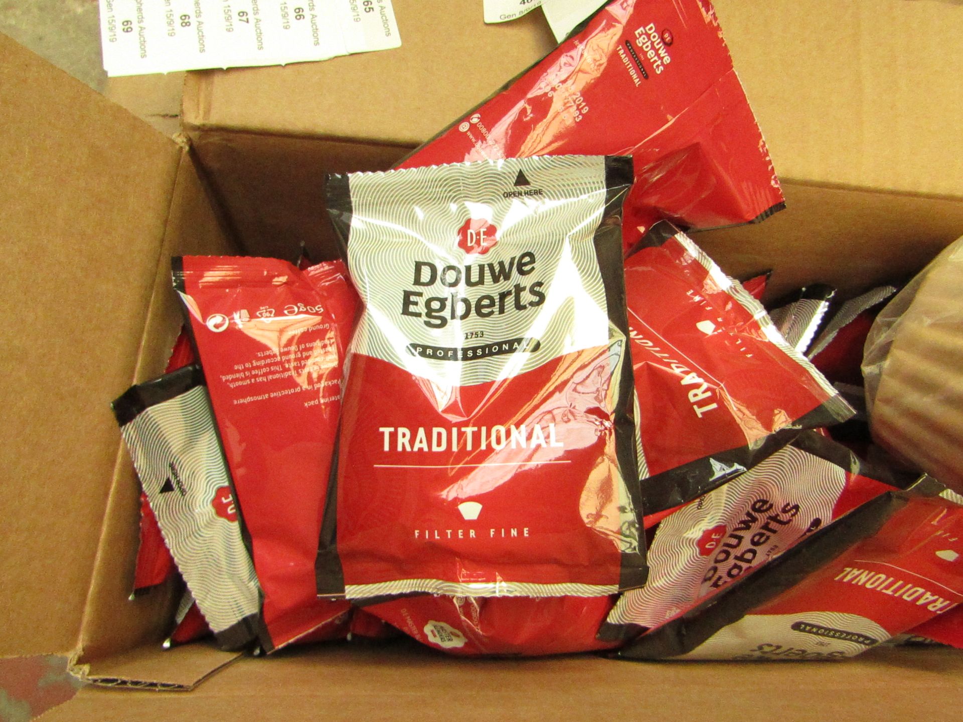 45 x 50g Douge Egberts Coffee pouches with filters included (For filter machines) BB 24/08/19