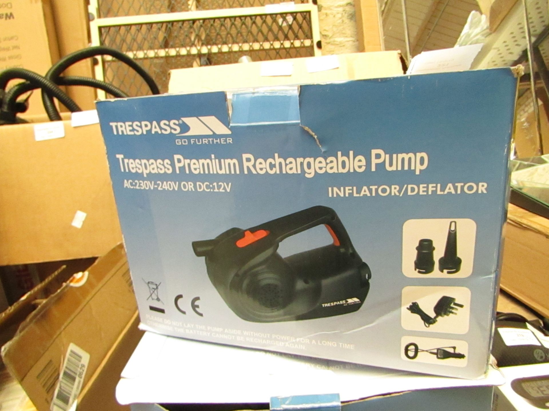 Trepass Premium Rechargeable Pump boxed unchecked