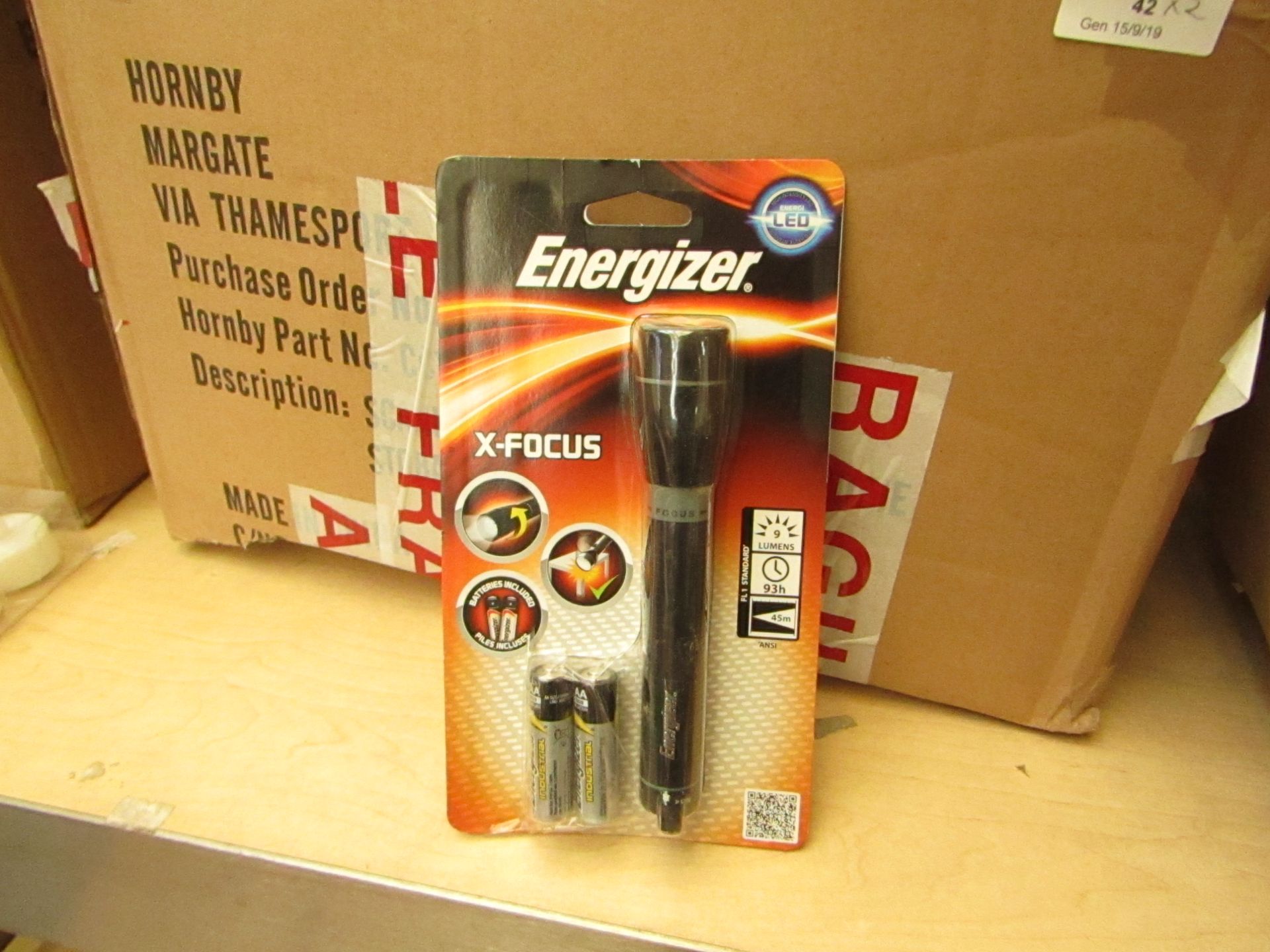 2 x Energizer X-Focus Torches with Batteries in packaging