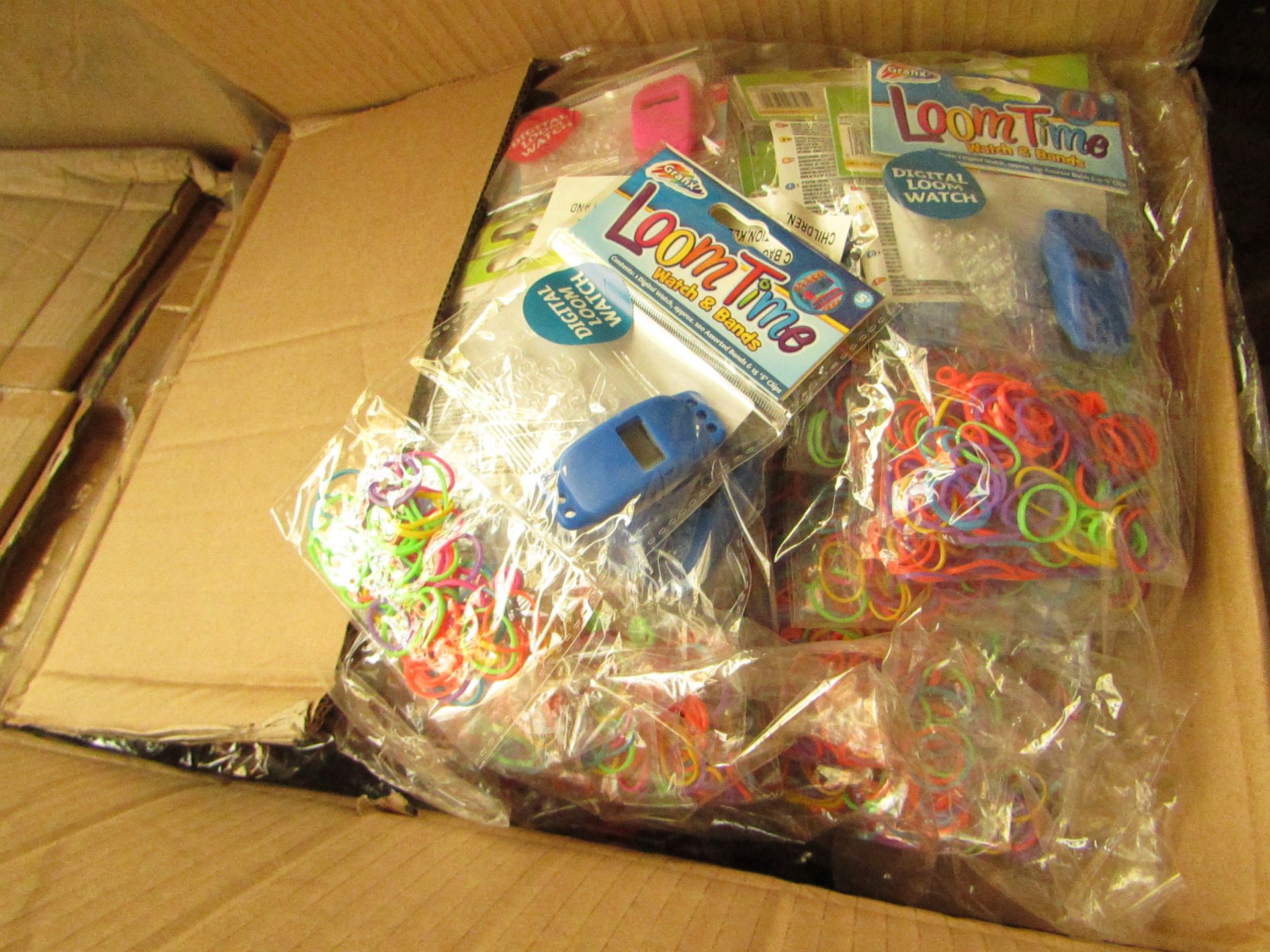 Box Containing Approx 192 Loom Band Digital watches,all in packaging
