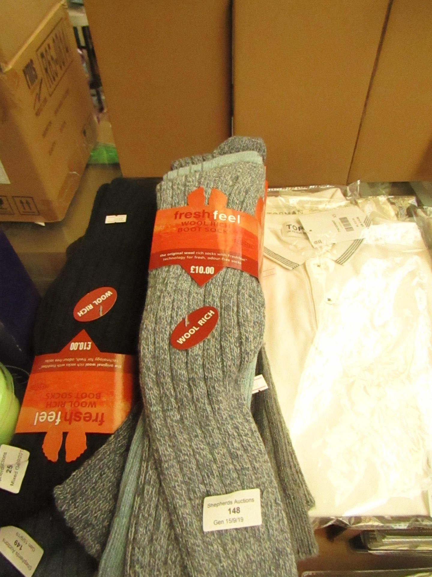 2 x 3 pairs Fresh Feel Wool Rich Boot Socks RRP £10 each new & packaged