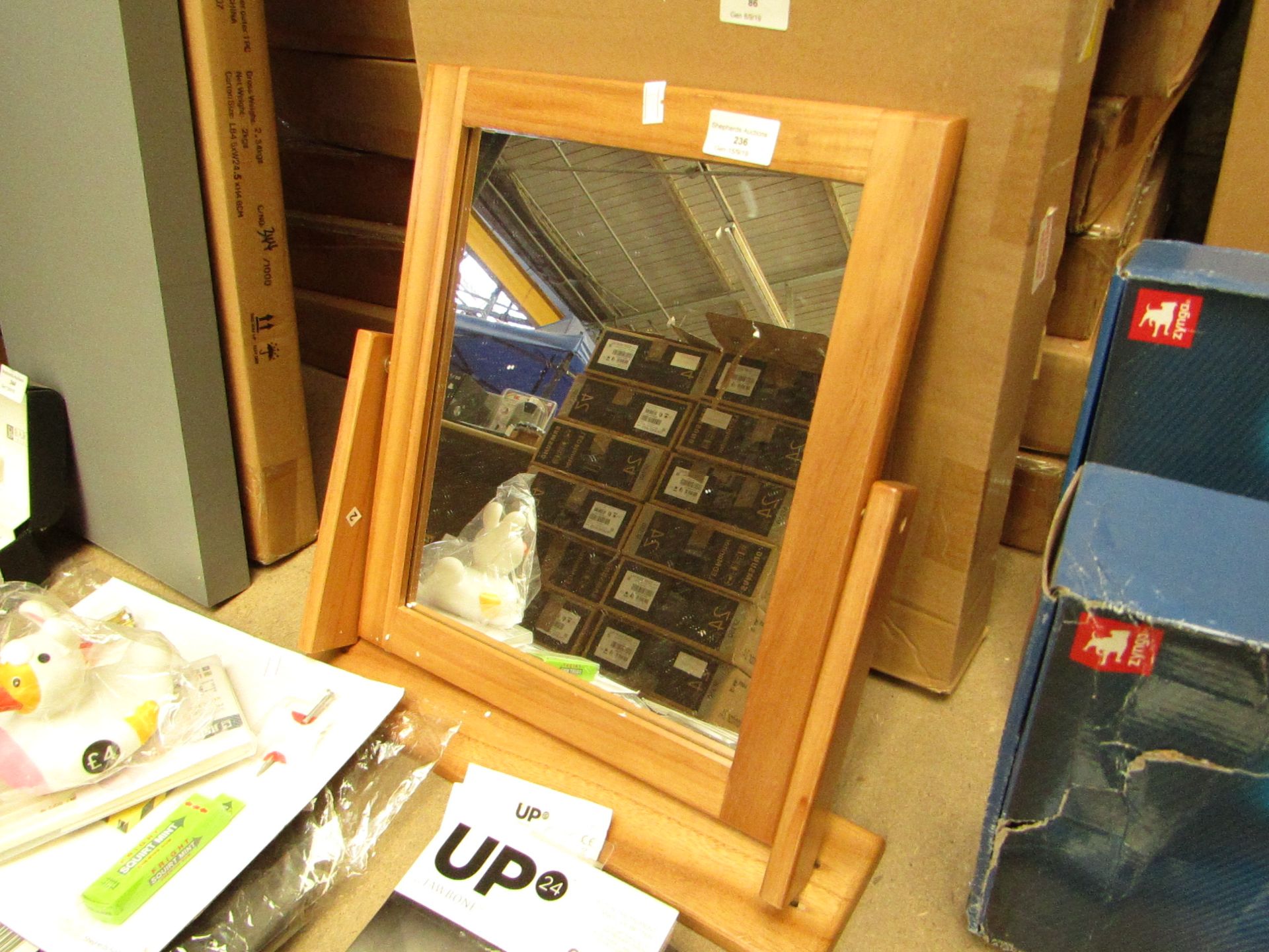 Dressing Table Mirror Oak Effect boxed (missing some screws)