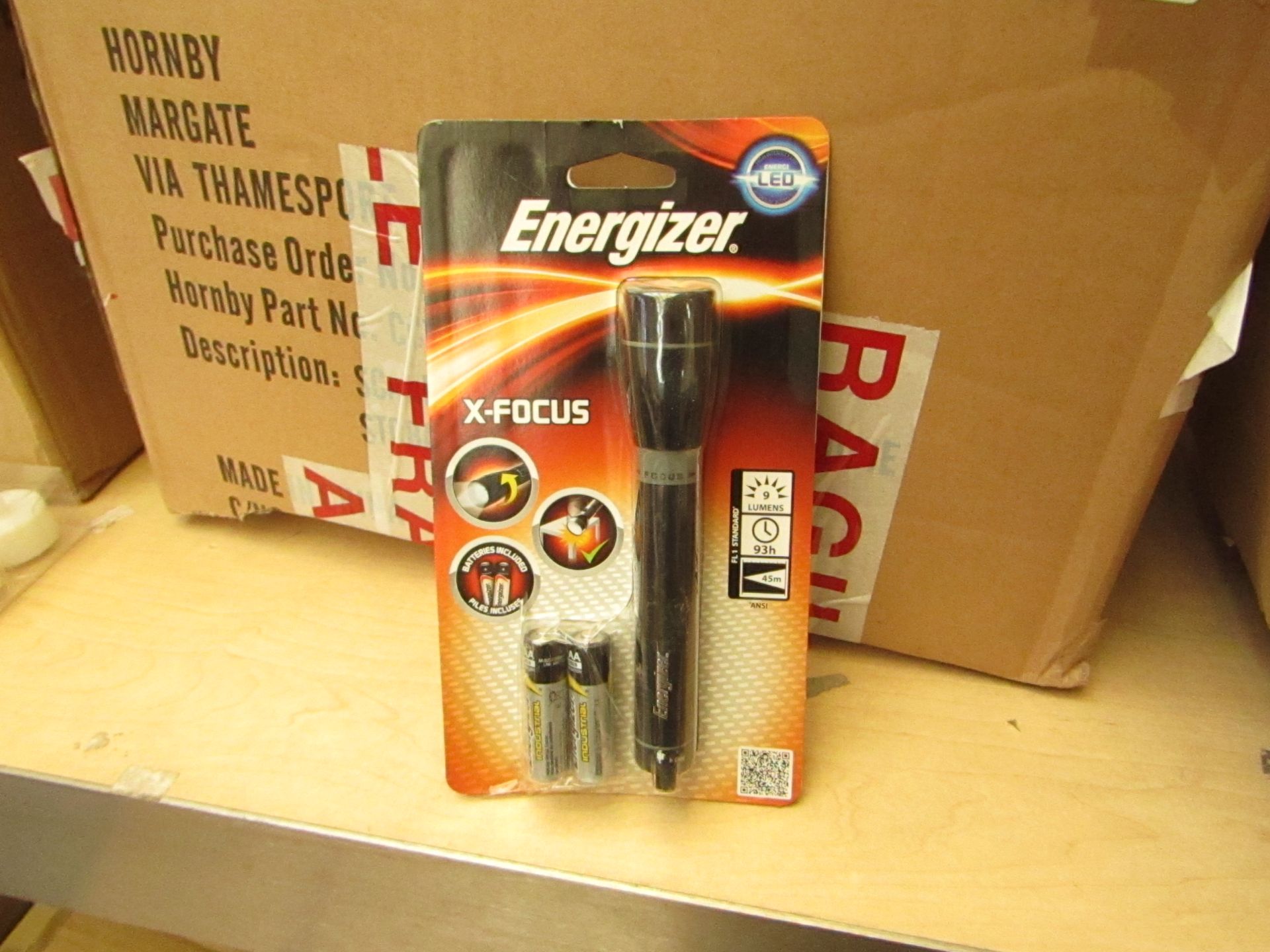 2 x Energizer X-Focus Torches with Batteries in packaging