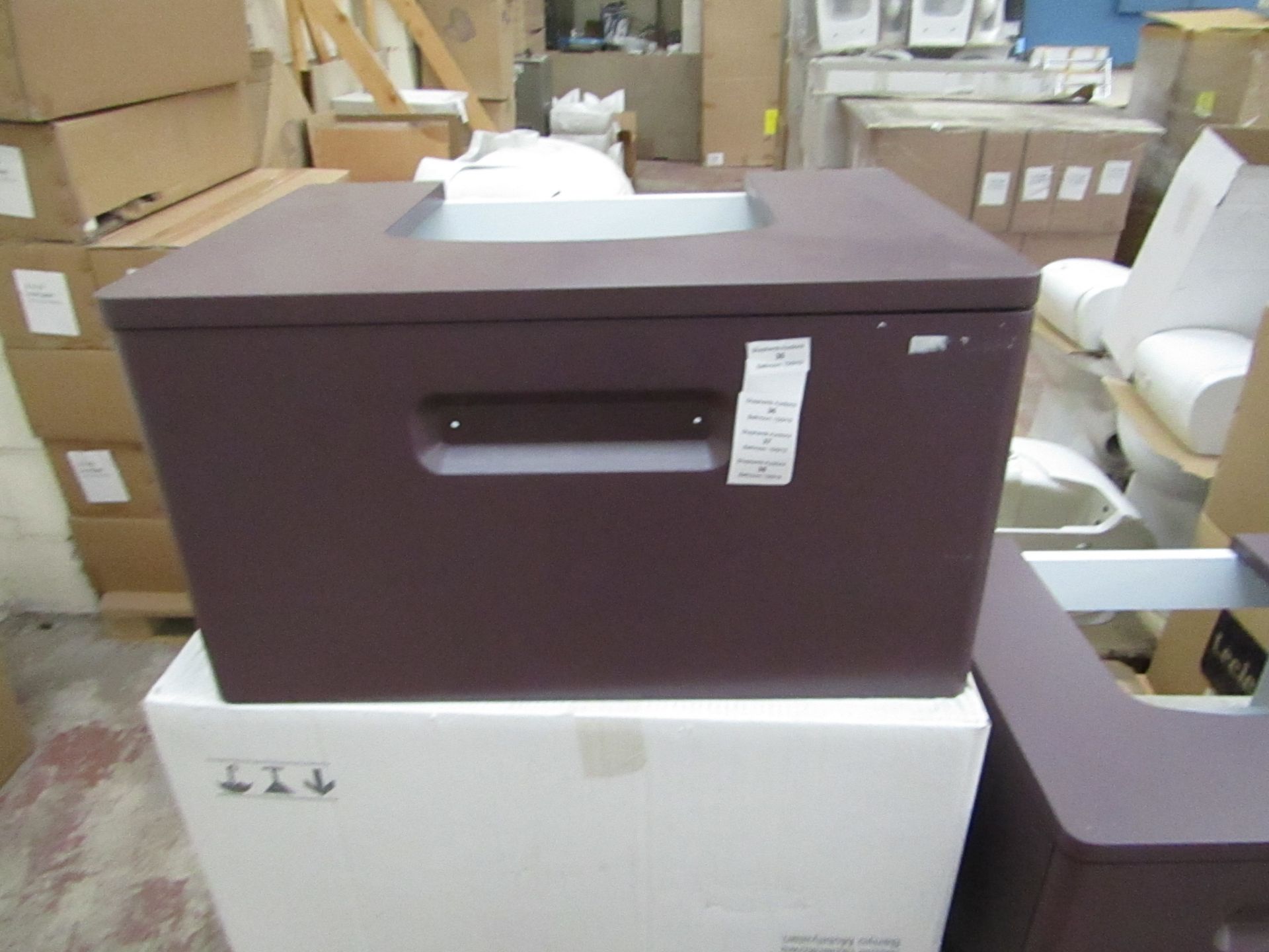 Roca the Gap 600mm wall mounted Aubergine vanity unit, new and boxed