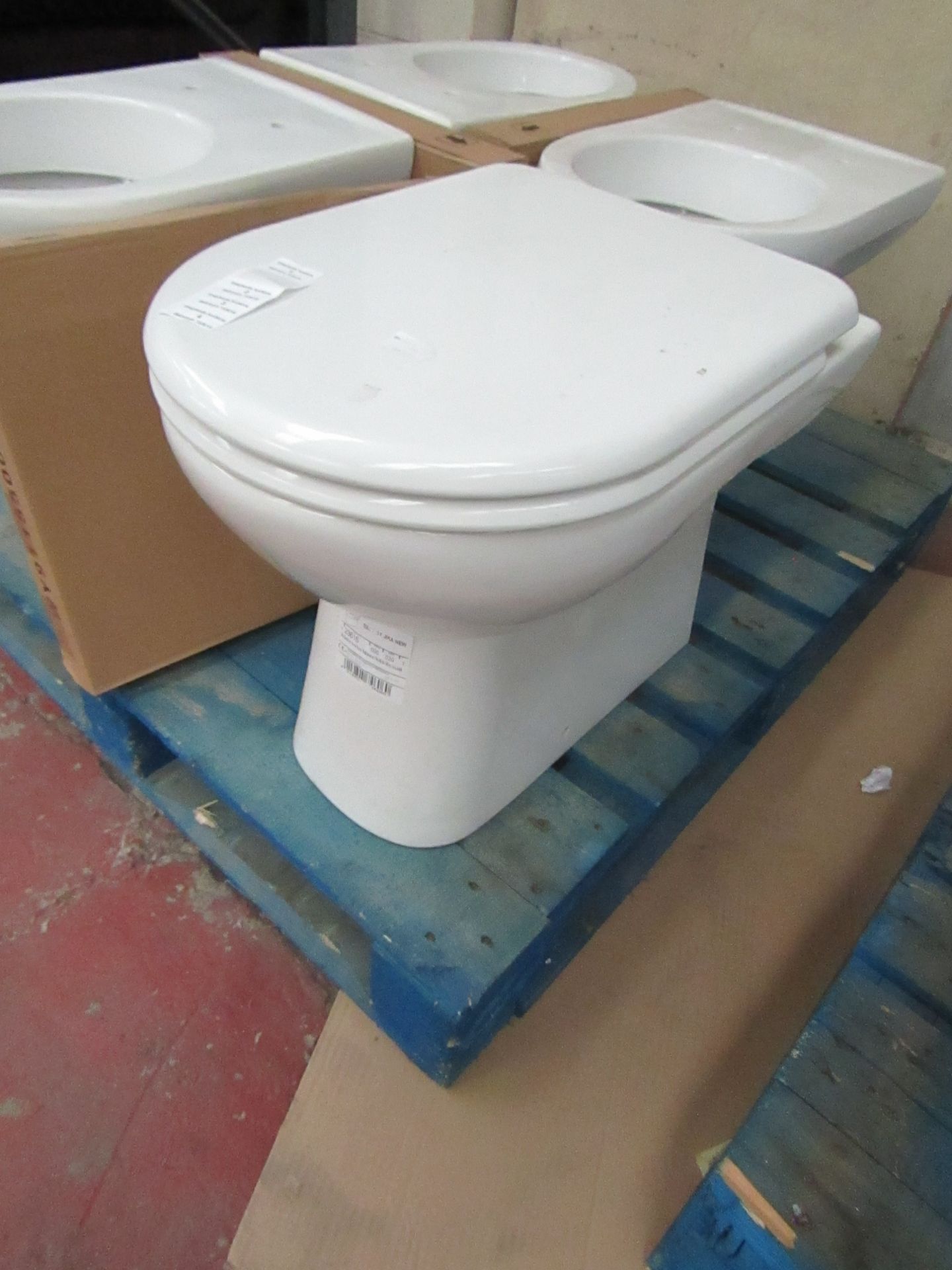 Jika Deep floor mounted back to wall toilet pan with toilet seat, new