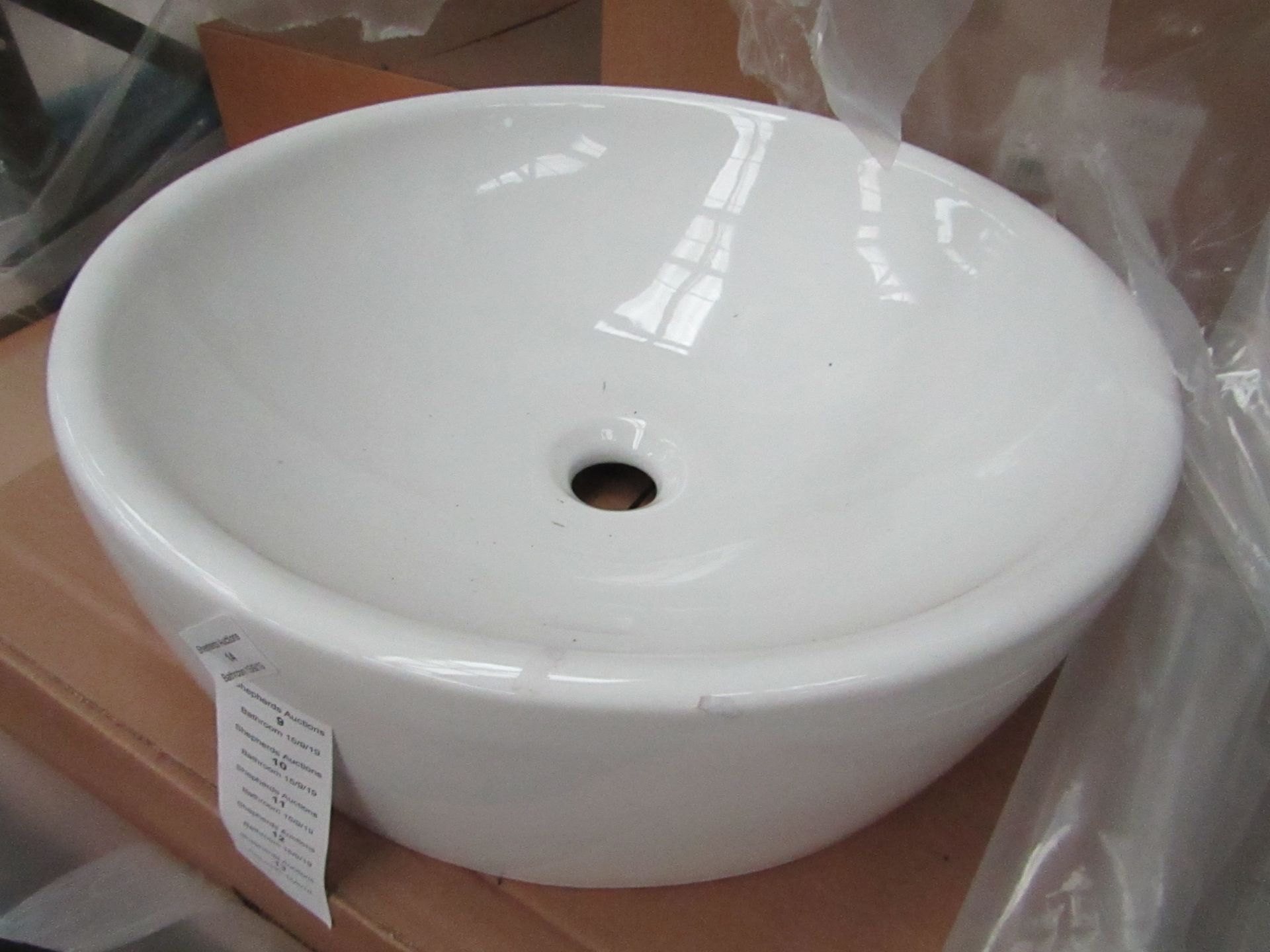 Nabis 45cm circular counter top sink, new and boxed