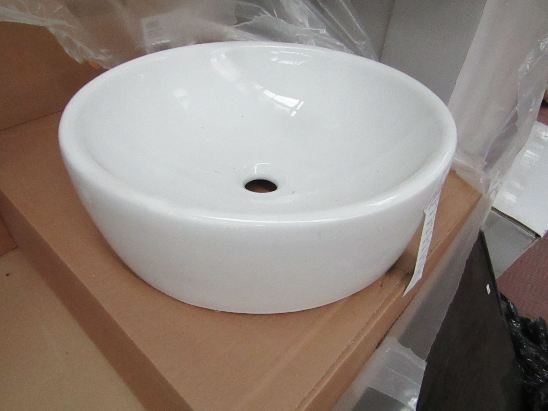 Nabis 45cm circular counter top sink, new and boxed