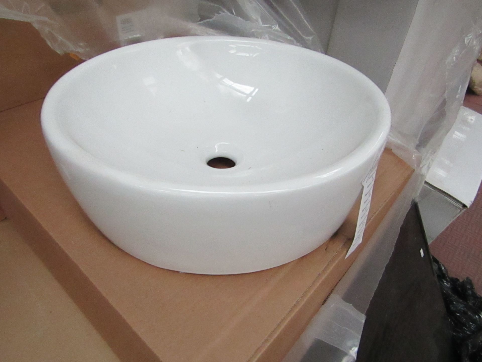 Nabis 45cm circular counter top sink, new and boxed