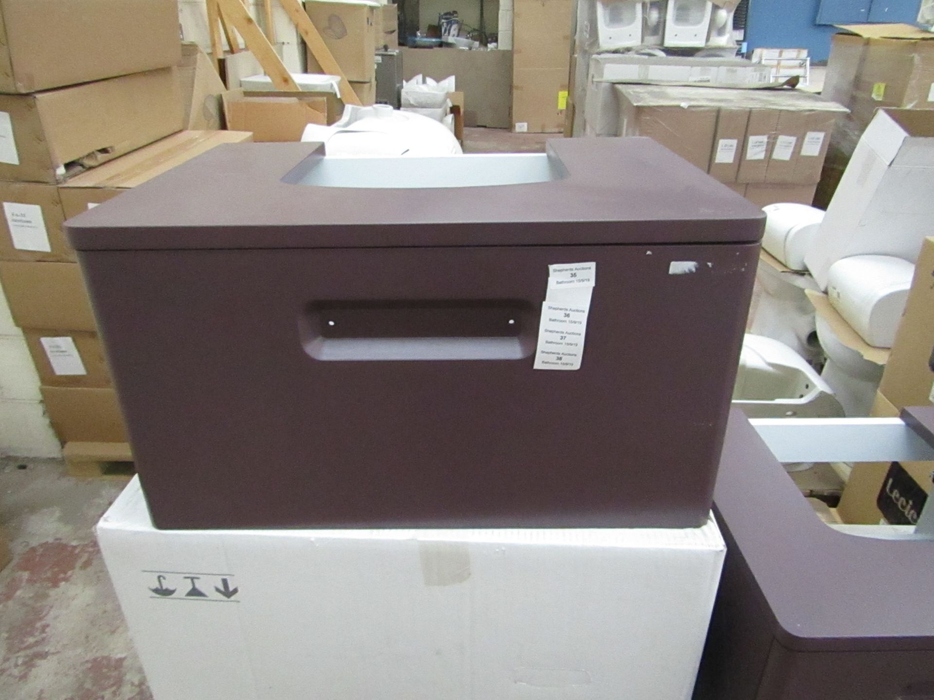 Roca the Gap 600mm wall mounted Aubergine vanity unit, new and boxed