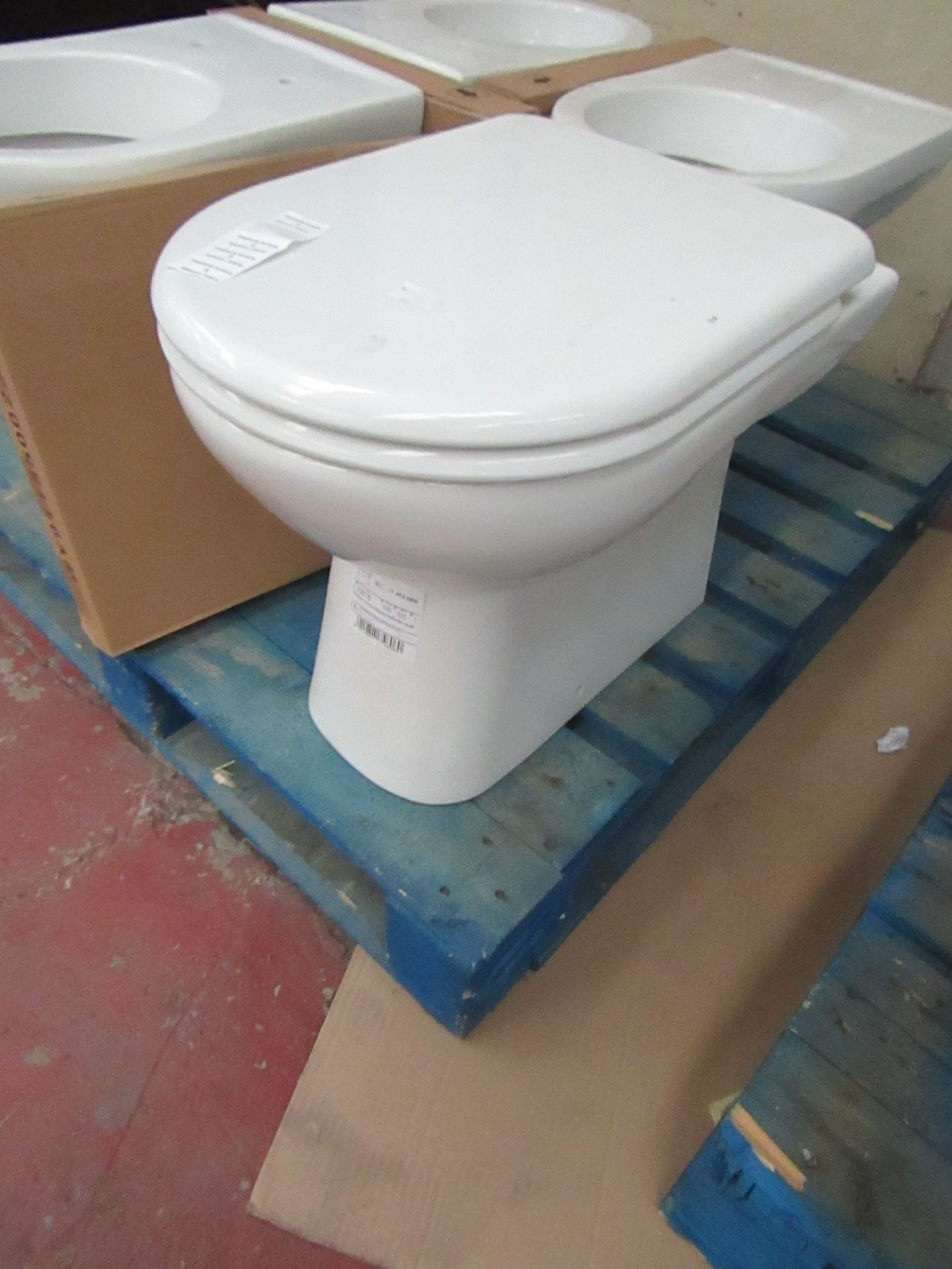 Jika Deep floor mounted back to wall toilet pan with toilet seat, new