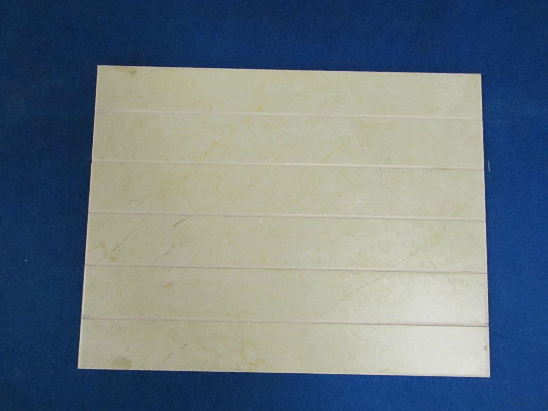 A Pallet containing 24 Packs of 10, Wickes 360x275 Crema Marfil satin Scored wall tiles, RRP £16.