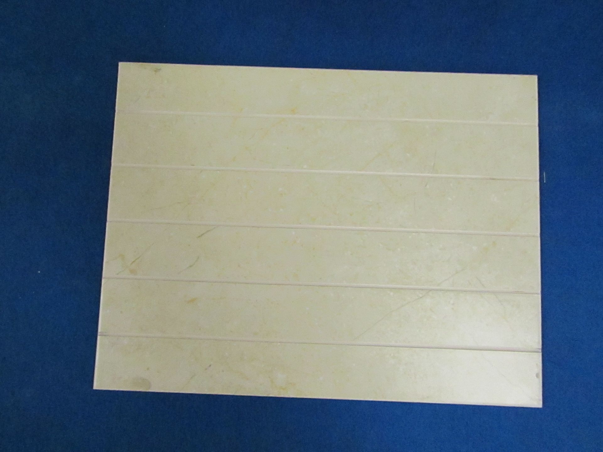 A Pallet containing 24 Packs of 10, Wickes 360x275 Crema Marfil satin Scored wall tiles, RRP £16.