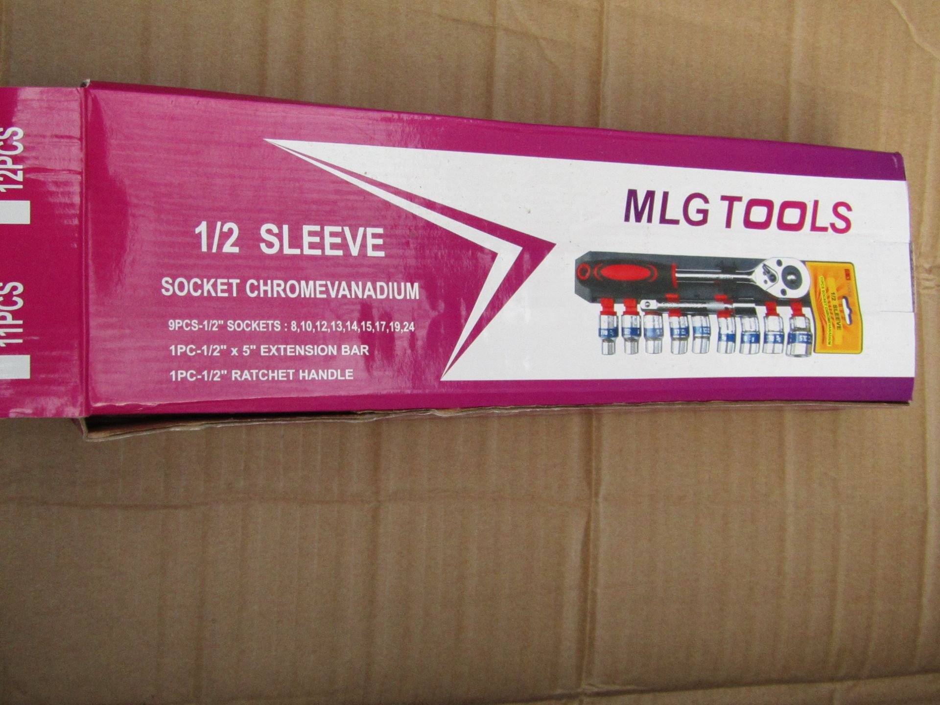 MLG tools Socket set with ratchet handle, new and box