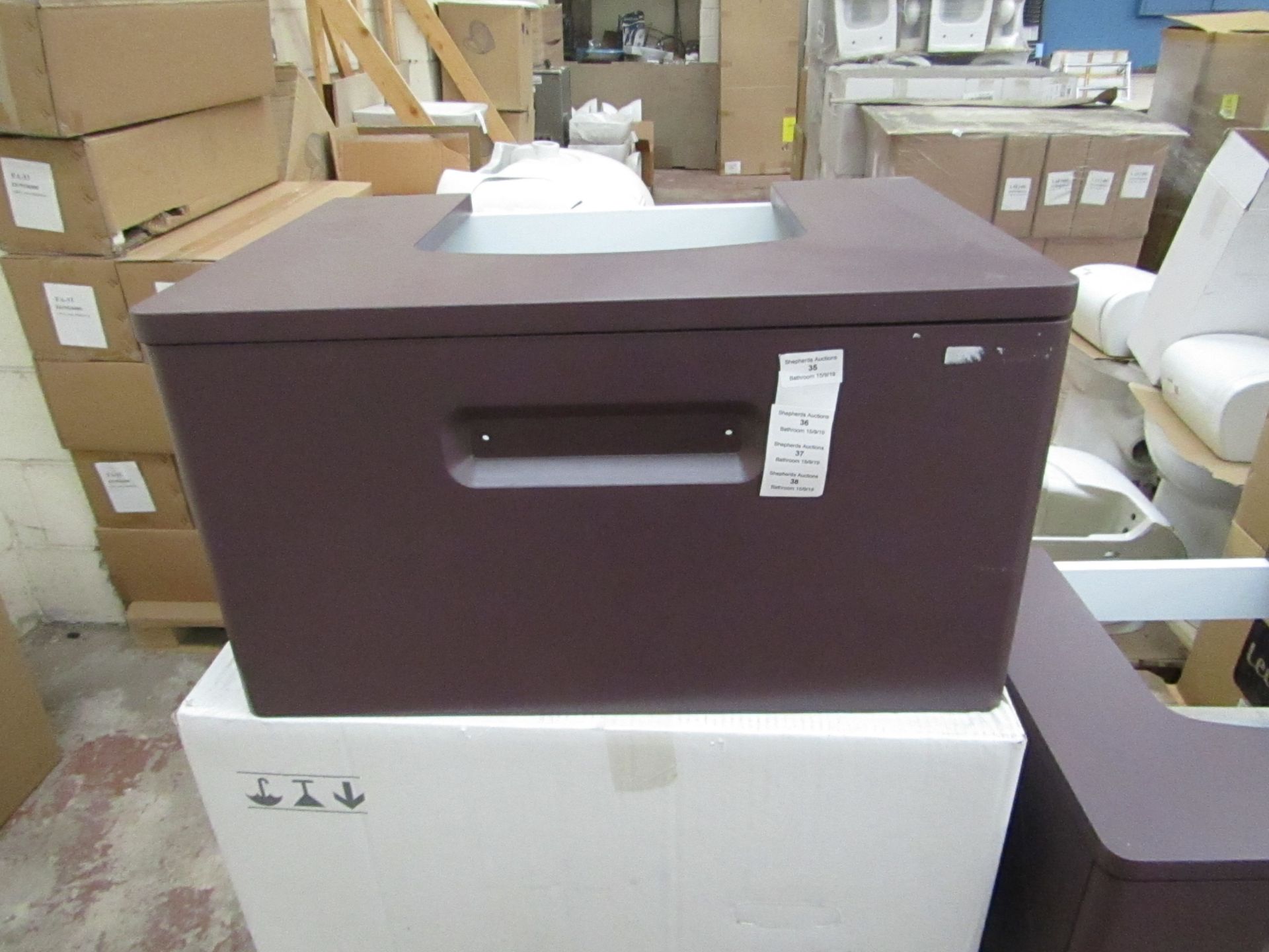 Roca the Gap 600mm wall mounted Aubergine vanity unit, new and boxed