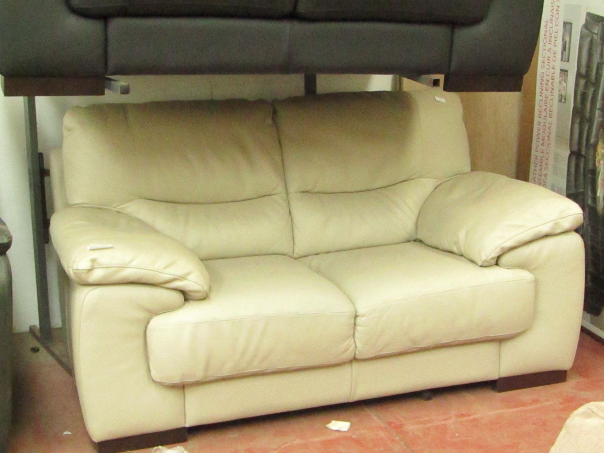 Costco 2 Seater Cream leather sofa no major damage