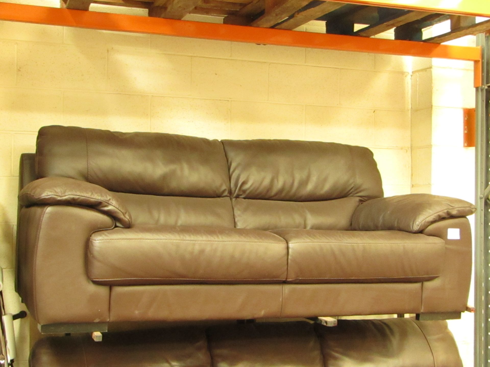 Costco Brown 2 seater leather Sofa, No Major damage