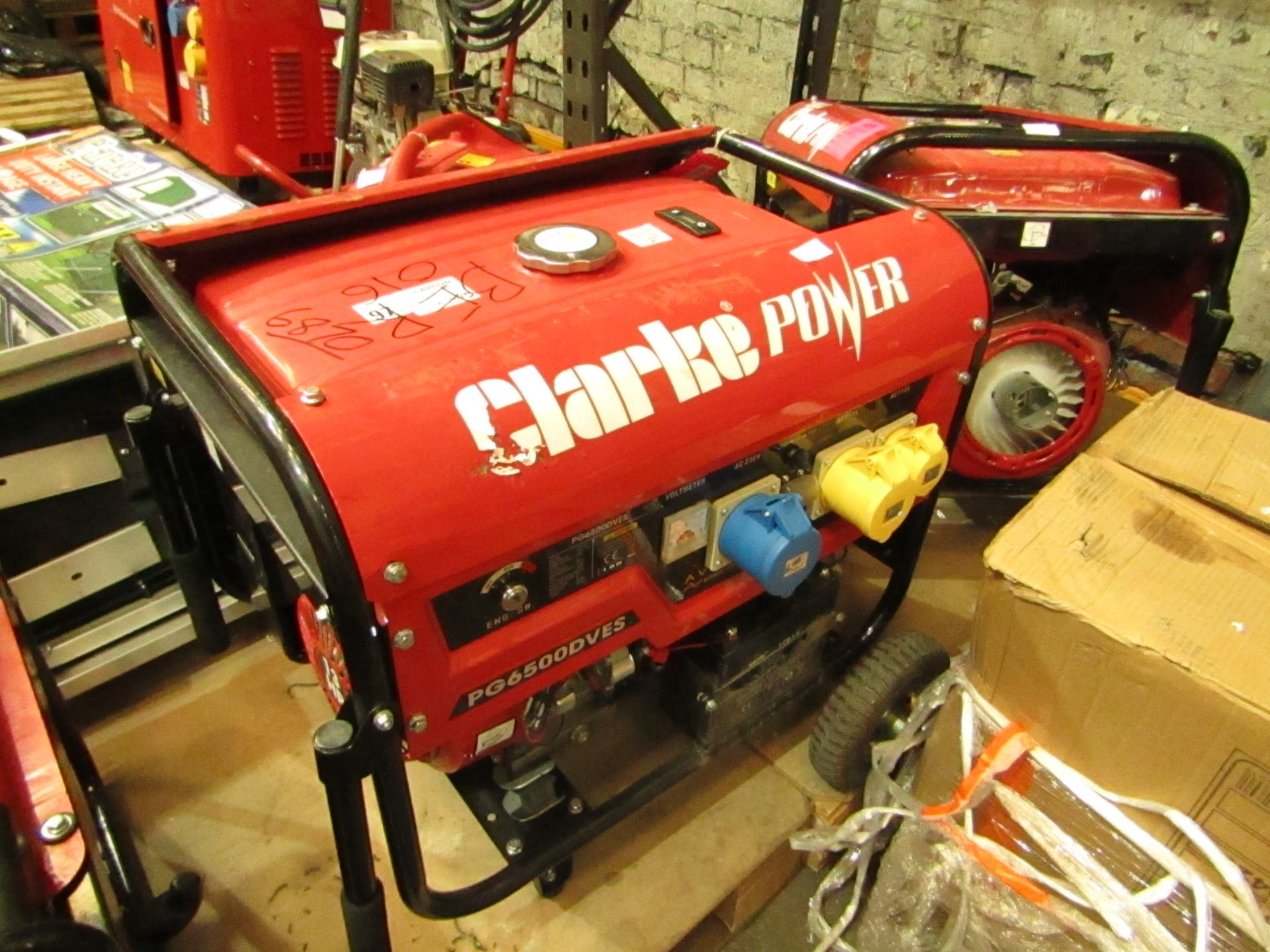 CLARKE GENERATOR PG6500DVES P 6870 £499.00 This lot is a Machine Mart product which is raw and