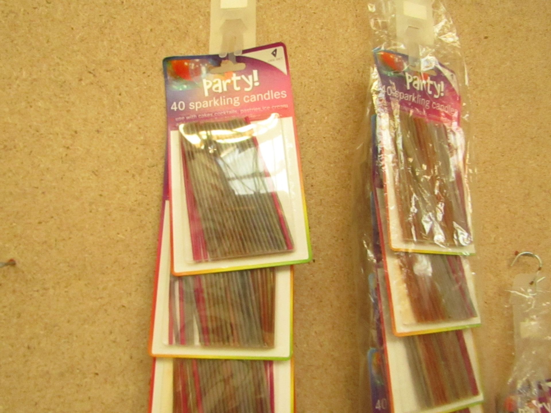 10 Strips of 12 packs per strip of 40 Sparkling Candles. new & packaged