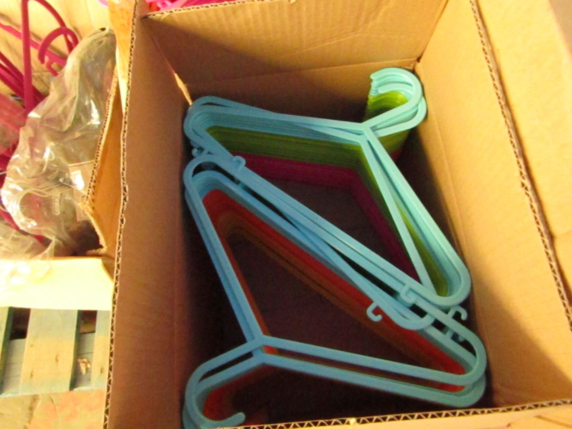 1 x box of 50 Childs Colourful Hangers new